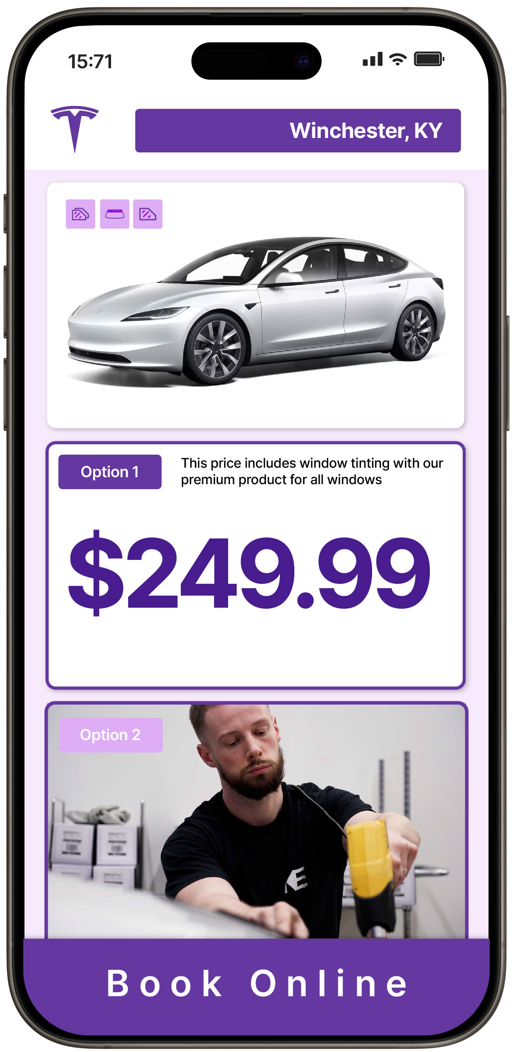 View Reasonable Tesla Window Tinting Costs in Winchester, Kentucky