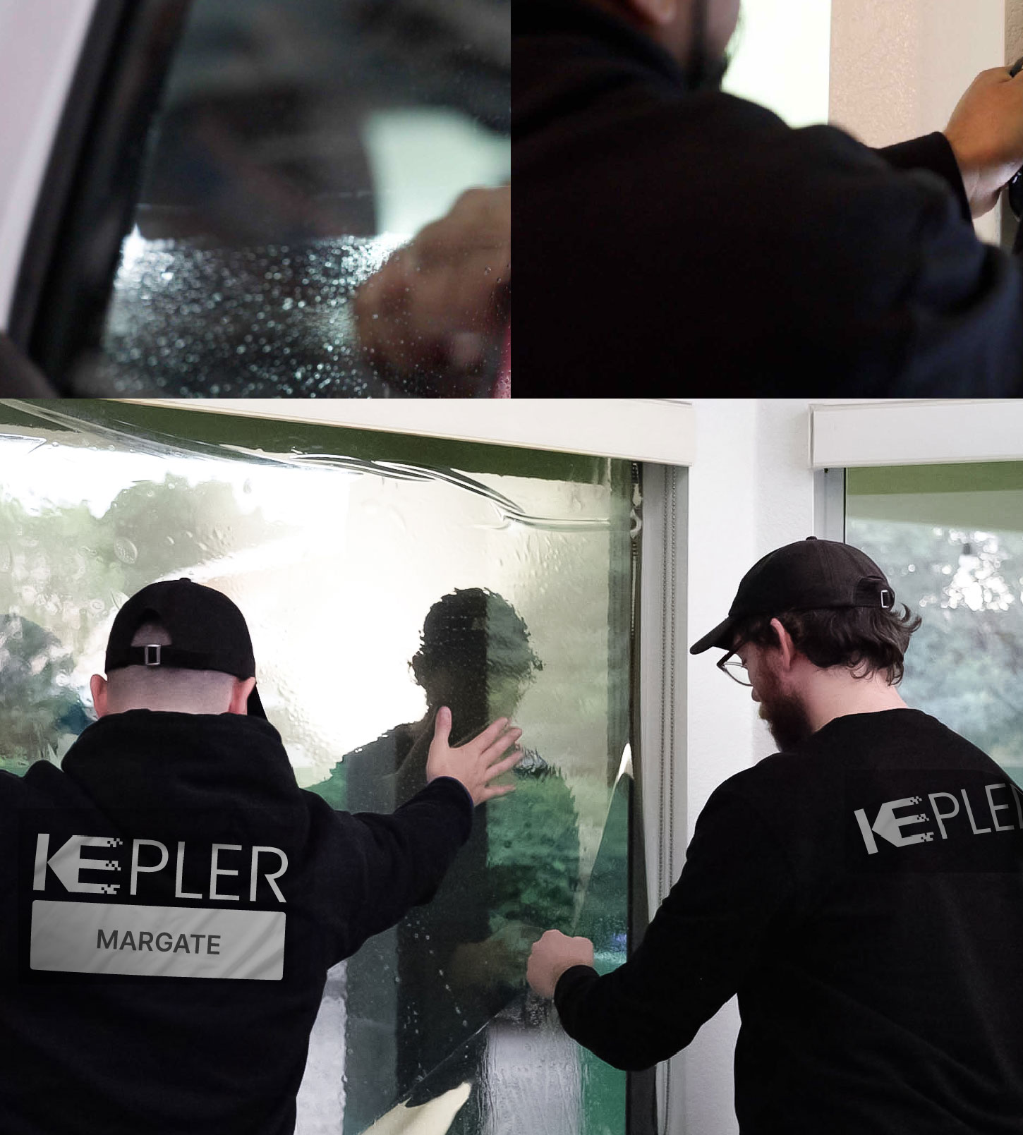 Kepler Technician Installing Ceramic Window Tint to Home in Margate