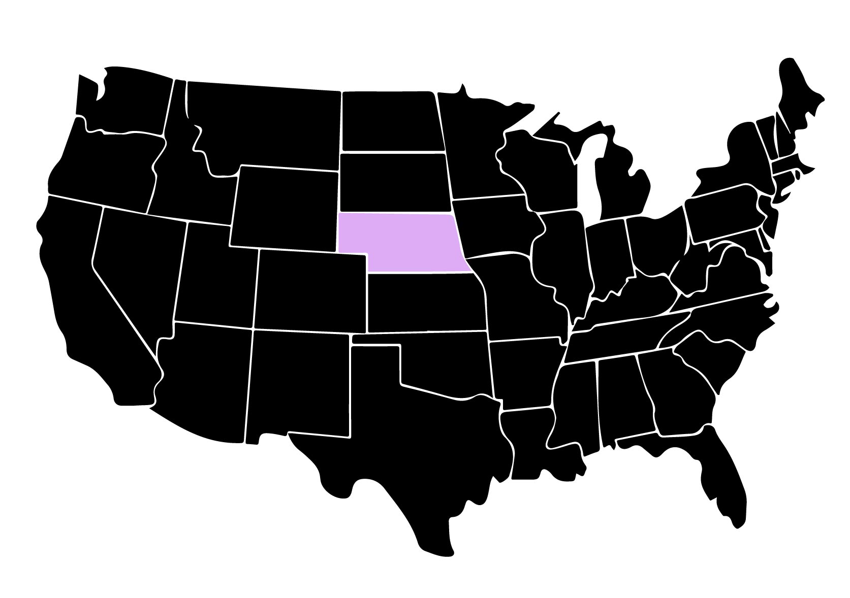Map Showing Location of Kepler Window Tinters in Columbus, Nebraska with Purple Highlight on the State