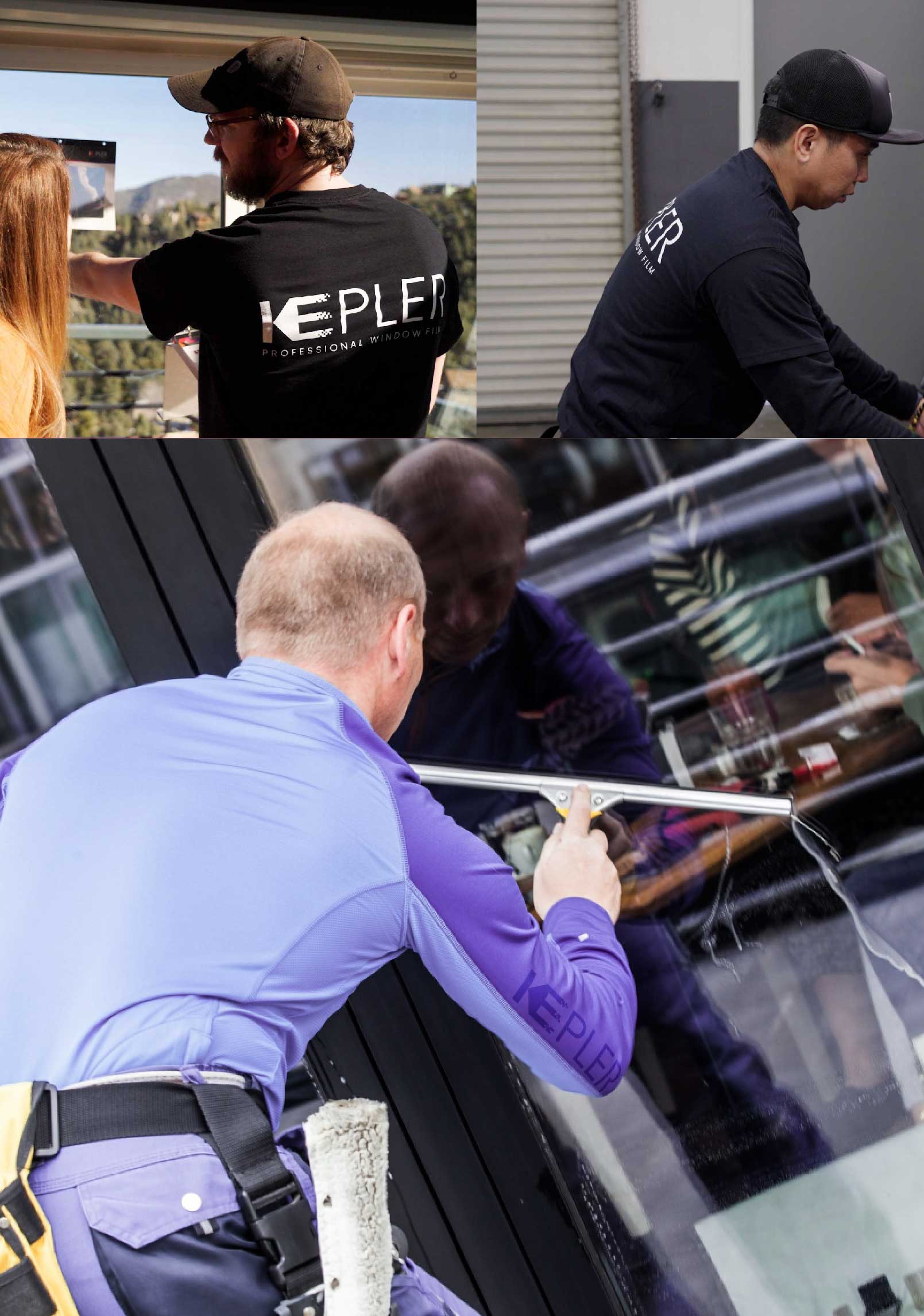 Kepler Professional Applying Anti-Graffiti Window Film to a Rio Linda Shop Front