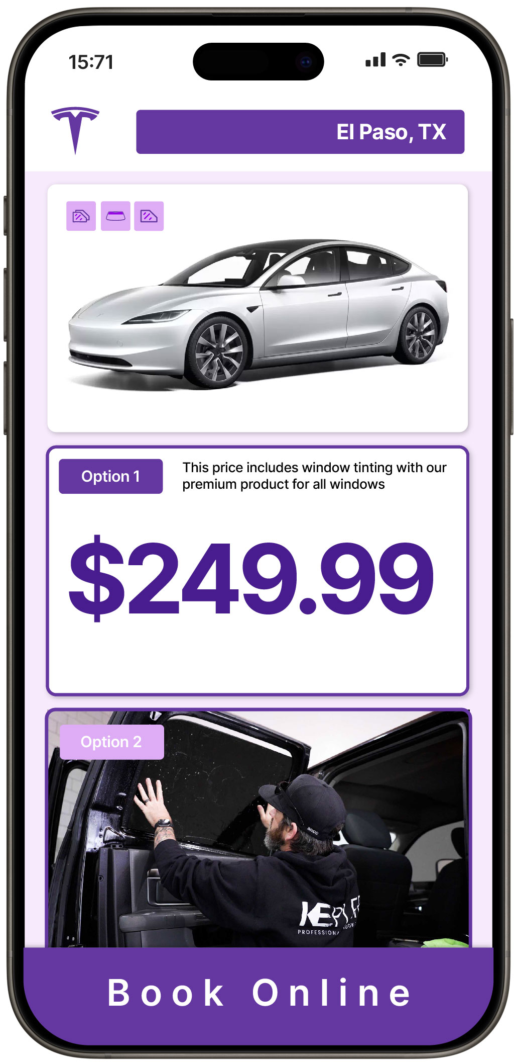 View Affordable Tesla Window Tinting Costs in El Paso, Texas