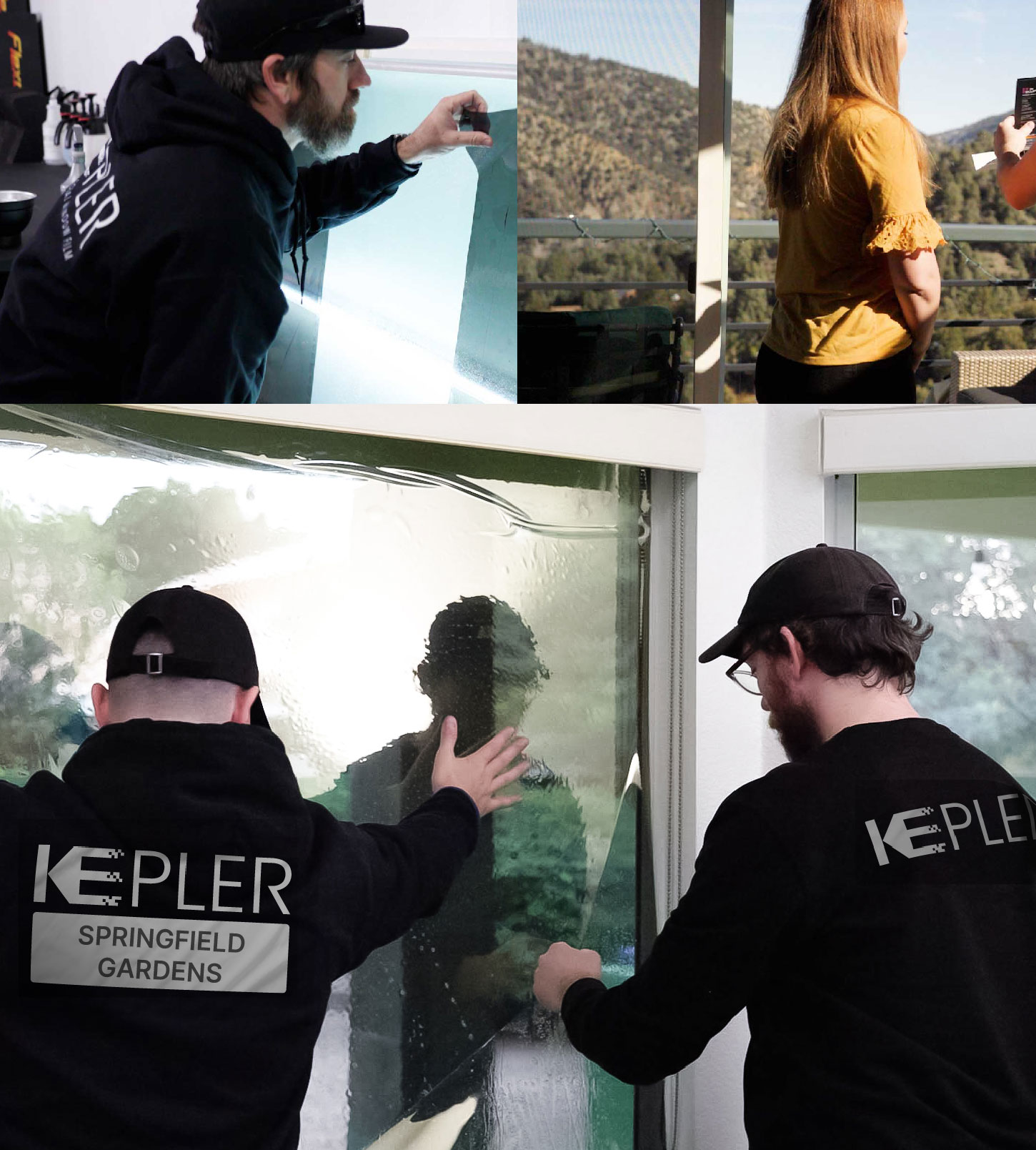 Kepler Technician Fitting Advanced Window Tint to Home in Springfield Gardens