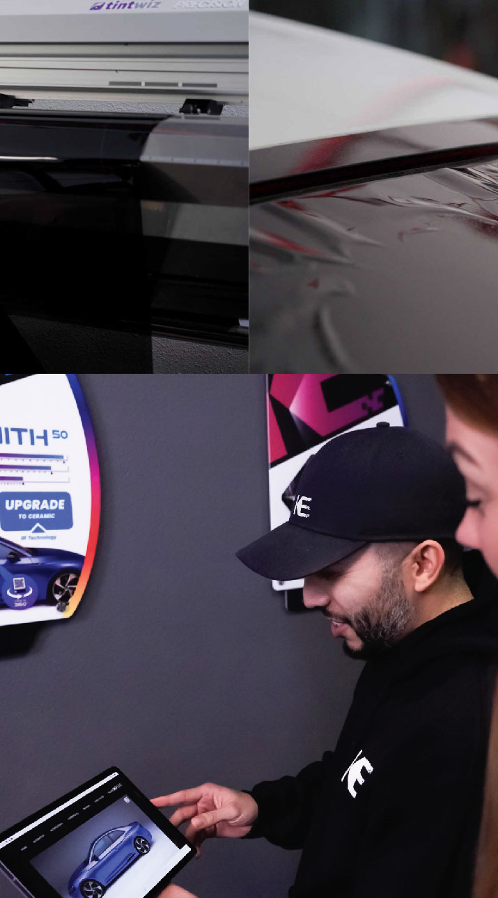 Kepler Dealer Showing Car Window Film Options to Customer in Imperial Beach, California