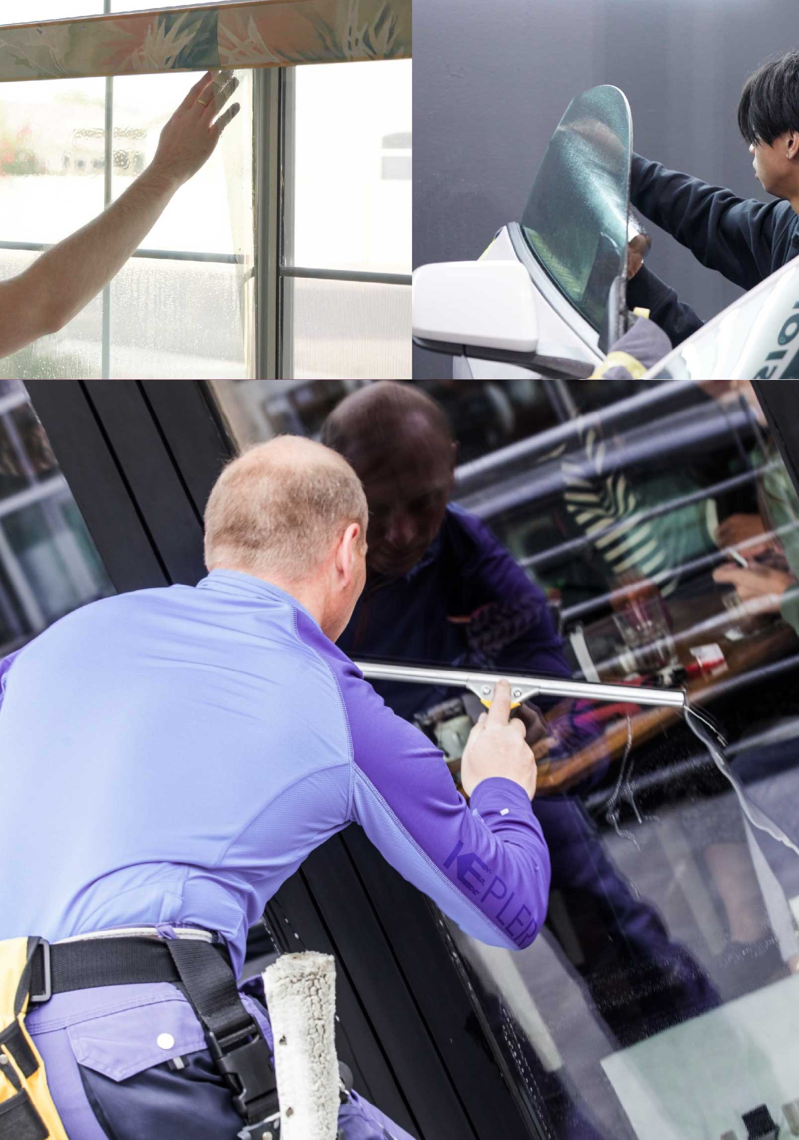 Kepler Expert Applying Anti-Graffiti Window Film to a Staunton Shop Front