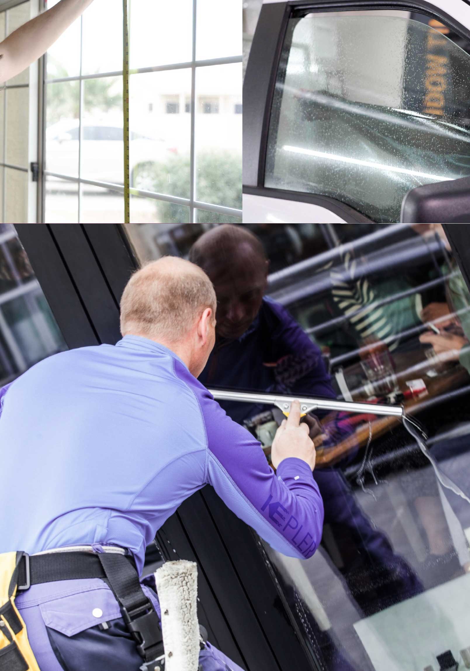 Kepler Professional Applying Anti-Graffiti Window Film to a Amarillo Shop Front