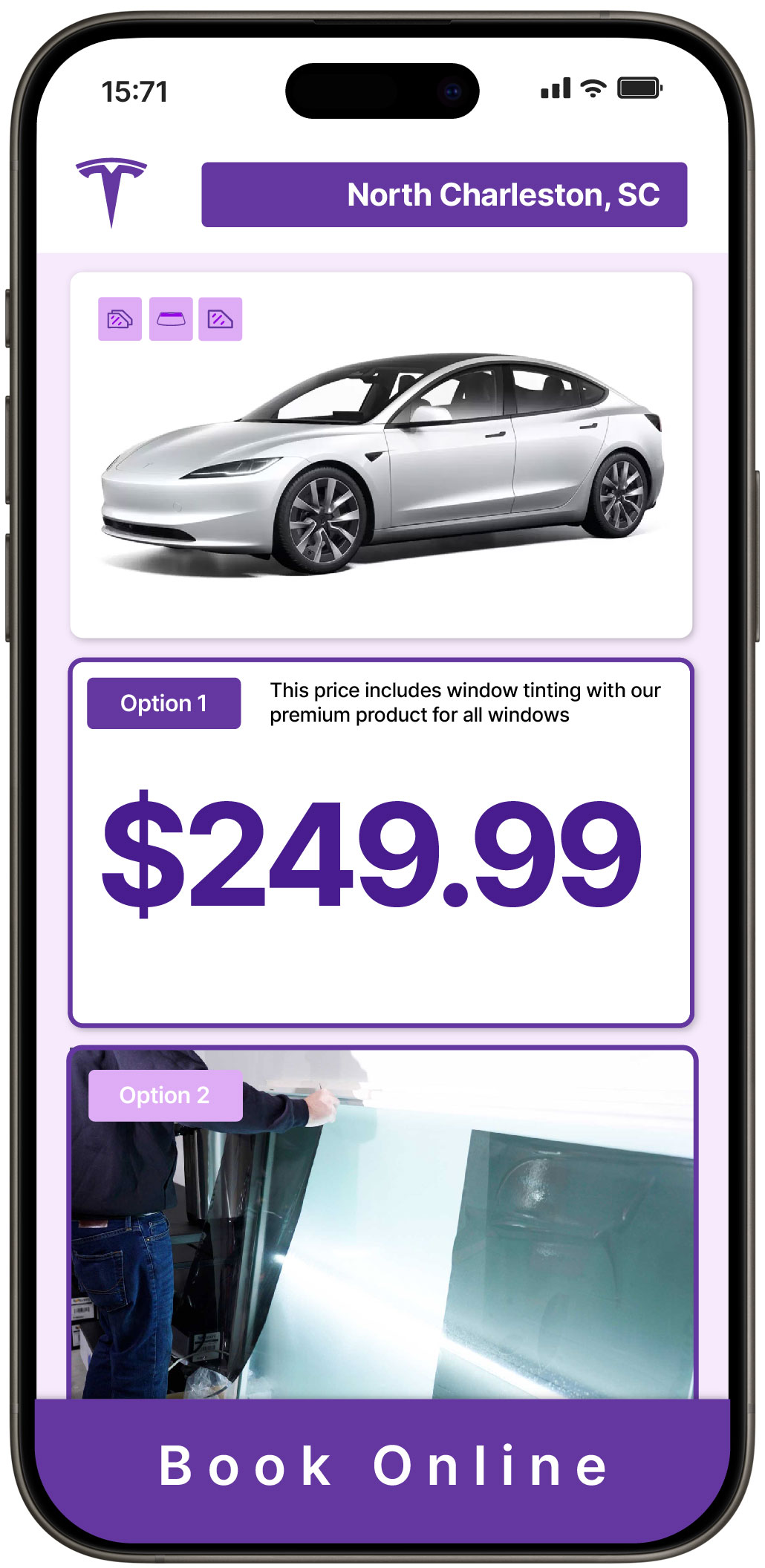 View Reasonable Tesla Window Tinting Prices in North Charleston, South Carolina