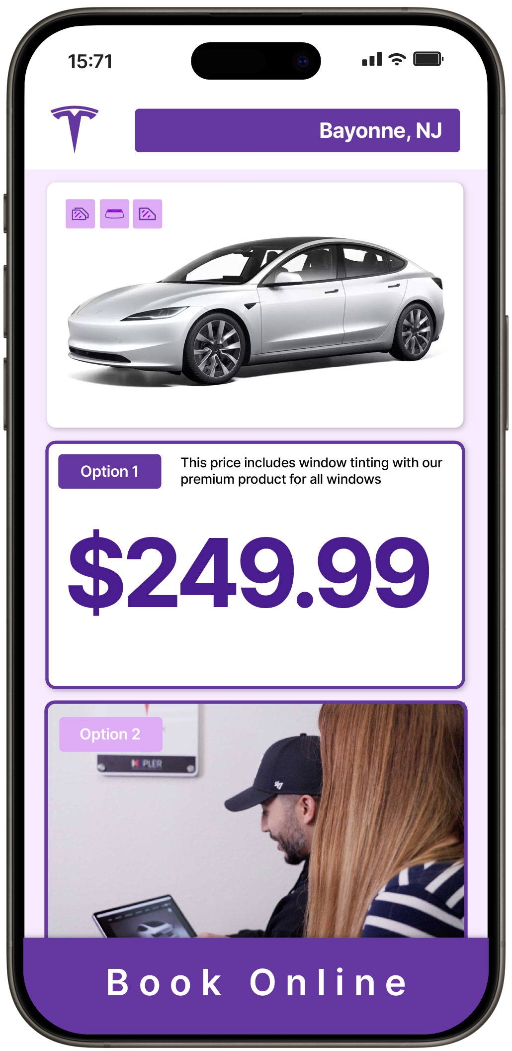 View Affordable Tesla Window Tinting Rates in Bayonne, New Jersey