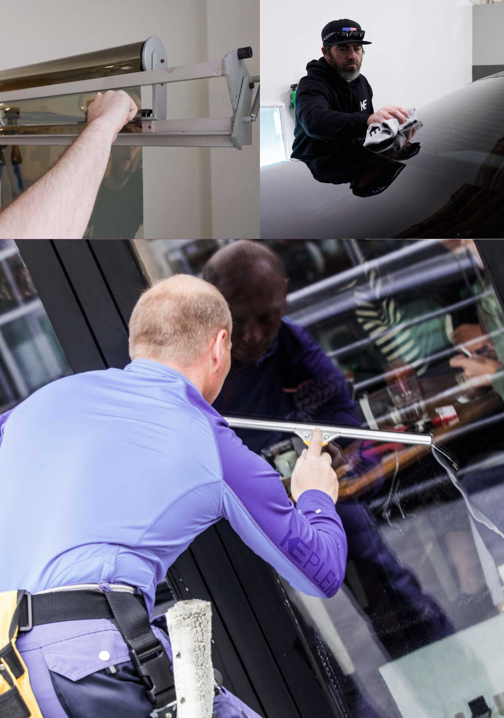 Kepler Skilled Applying Anti-Graffiti Window Film to a Trenton Shop Front