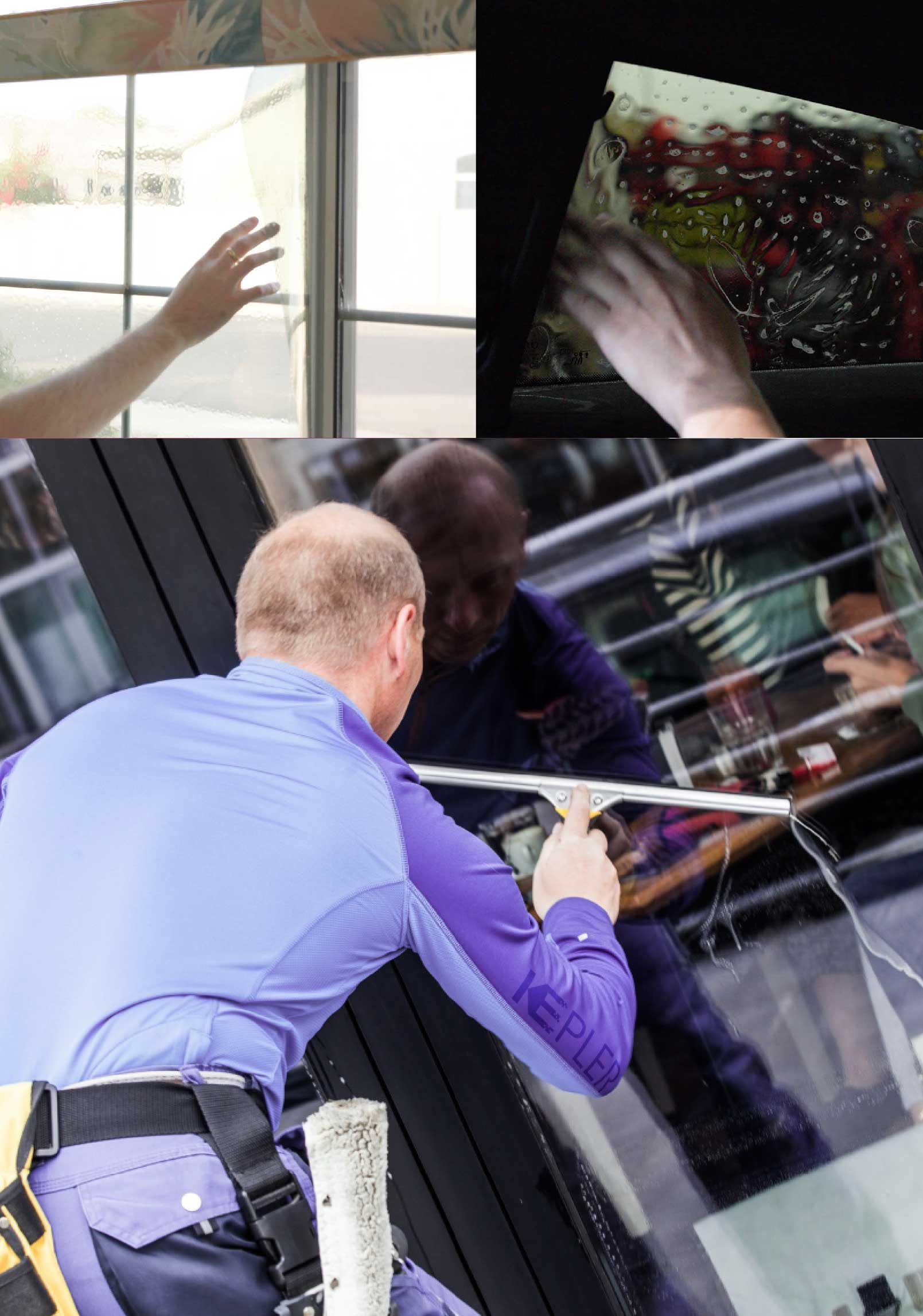 Kepler Skilled Applying Anti-Graffiti Window Film to a Birmingham Shop Front