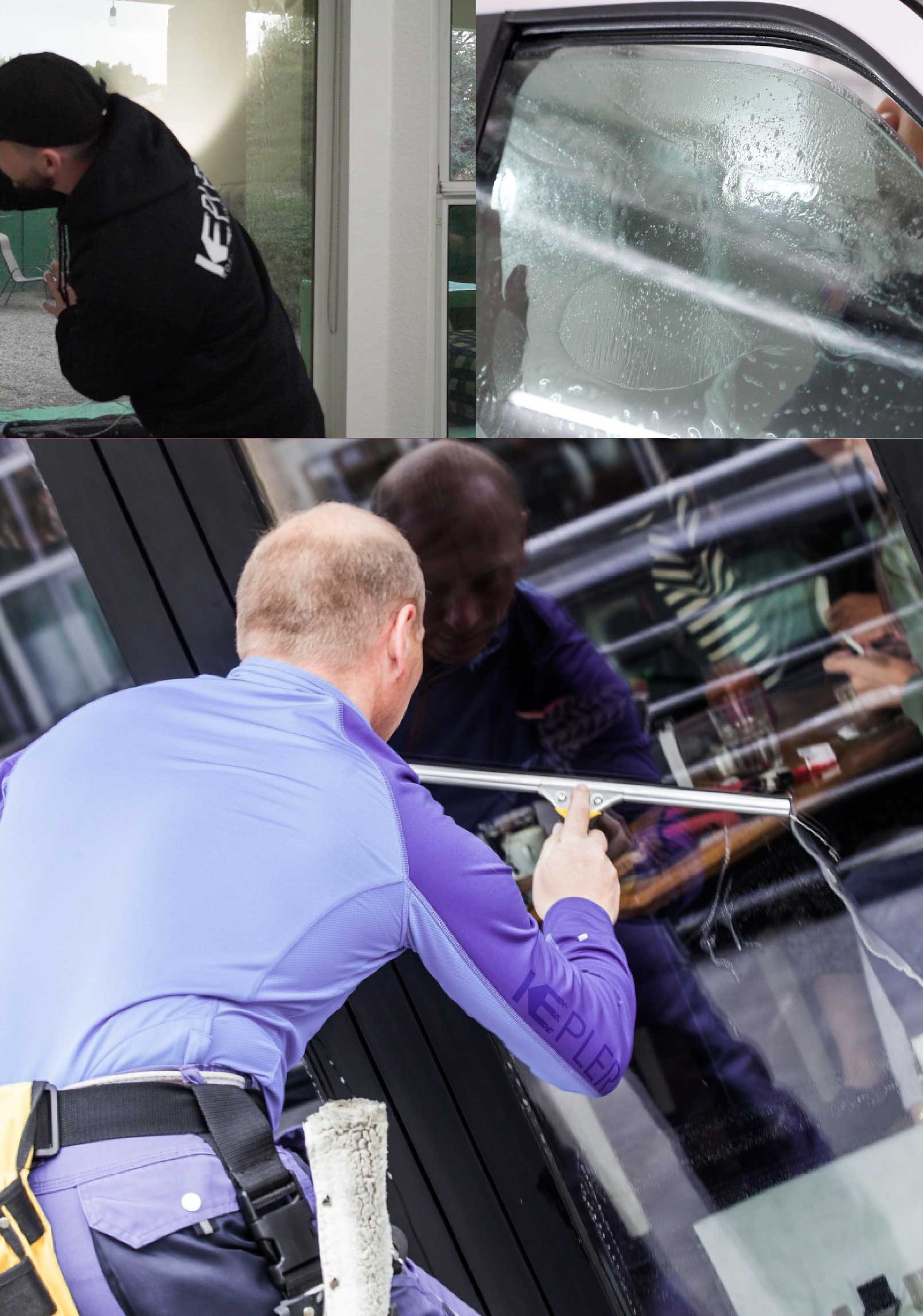Kepler Skilled Applying Anti-Graffiti Window Film to a Gardner Shop Front