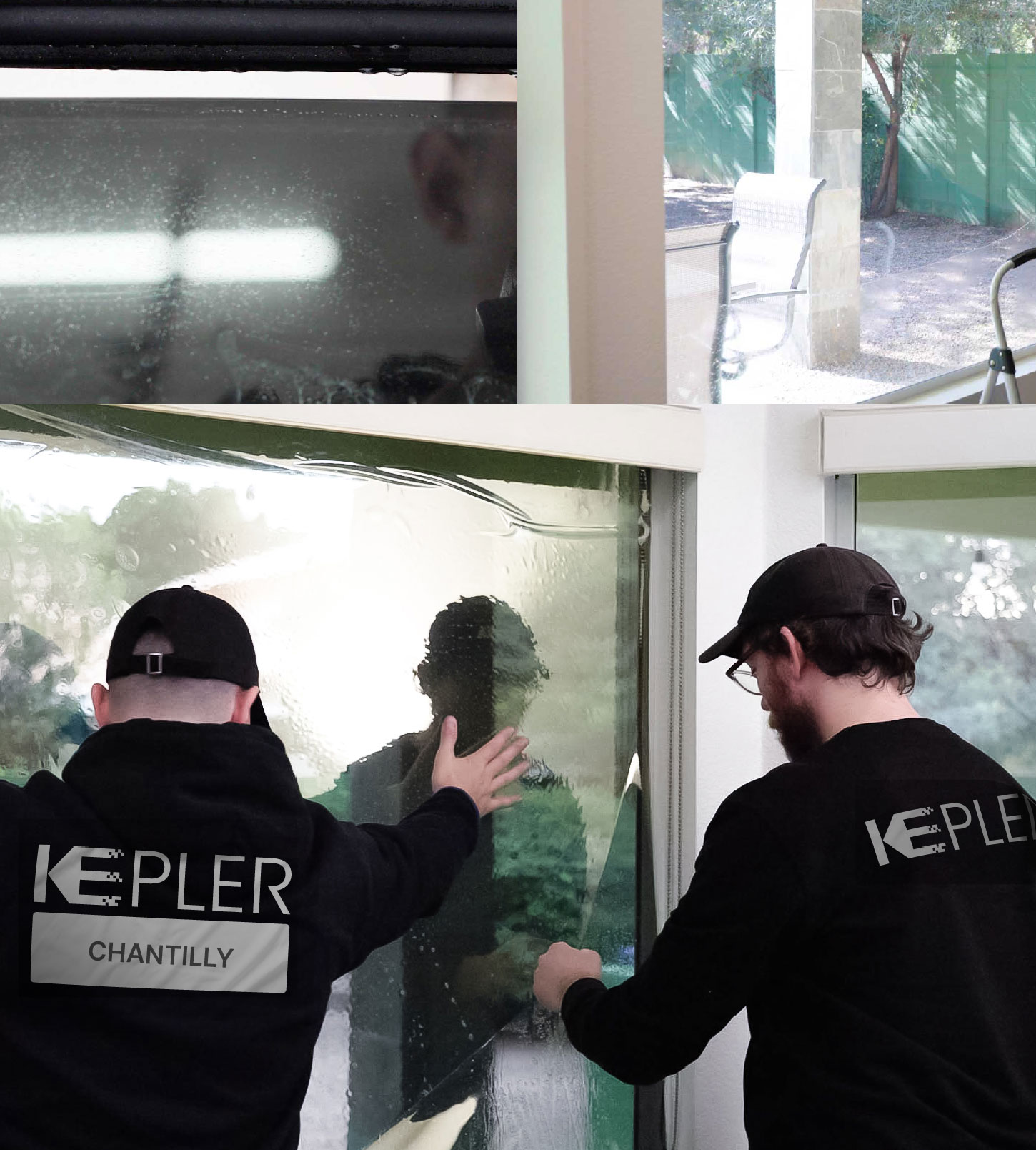 Expert Technician Installing Advanced Window Tint to Home in Chantilly
