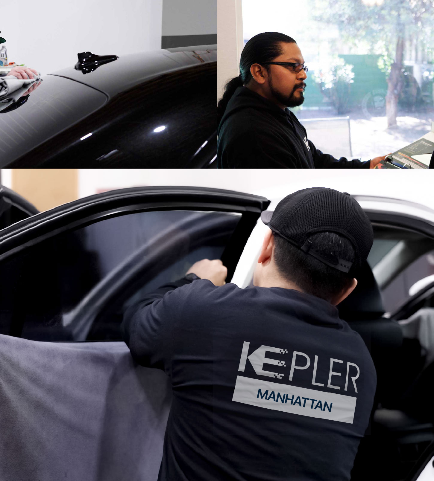 Automotive Window Tinting Expert Applying Film in Manhattan, Kansas