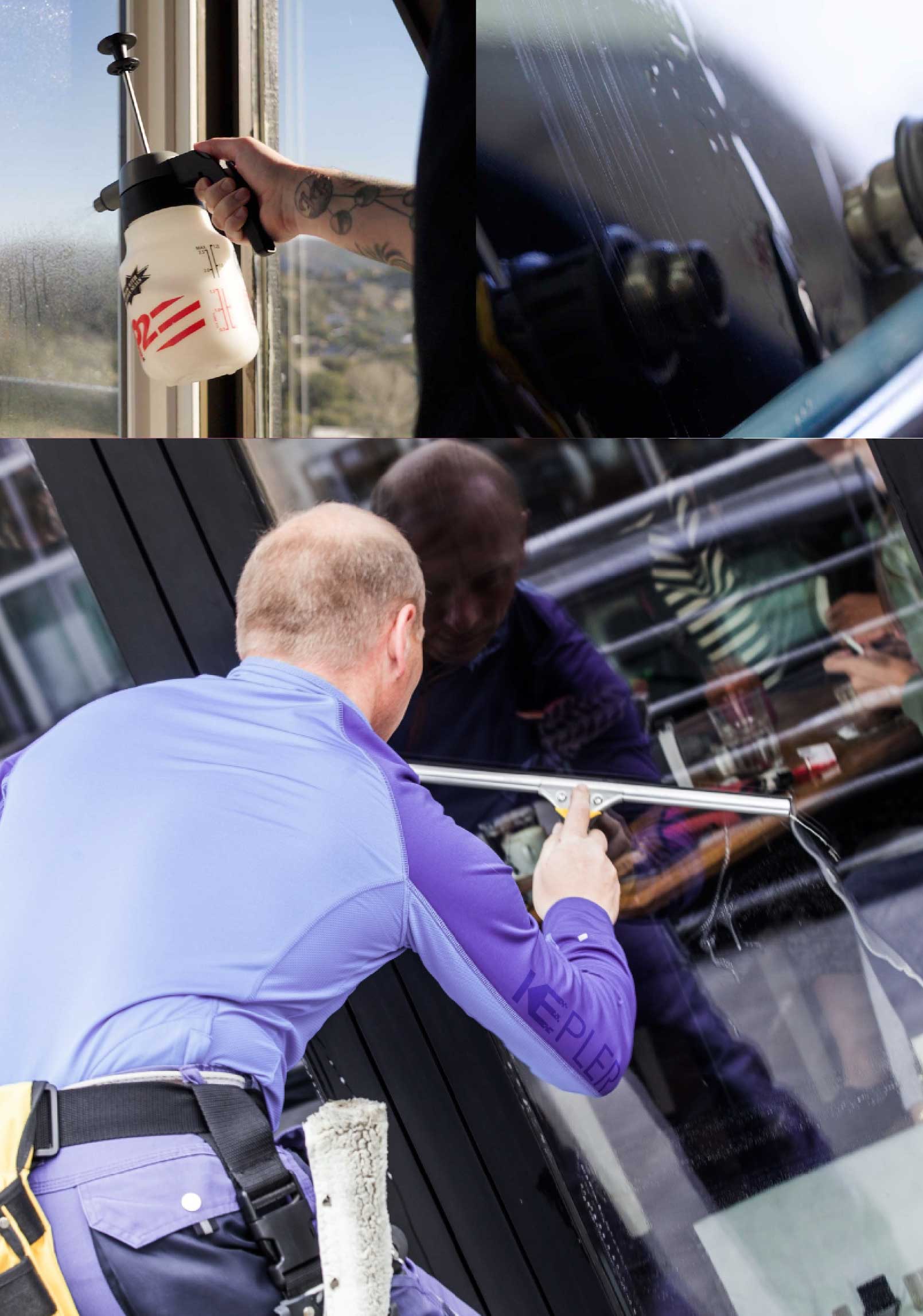 Kepler Skilled Applying Anti-Graffiti Window Film to a Farmington Shop Front