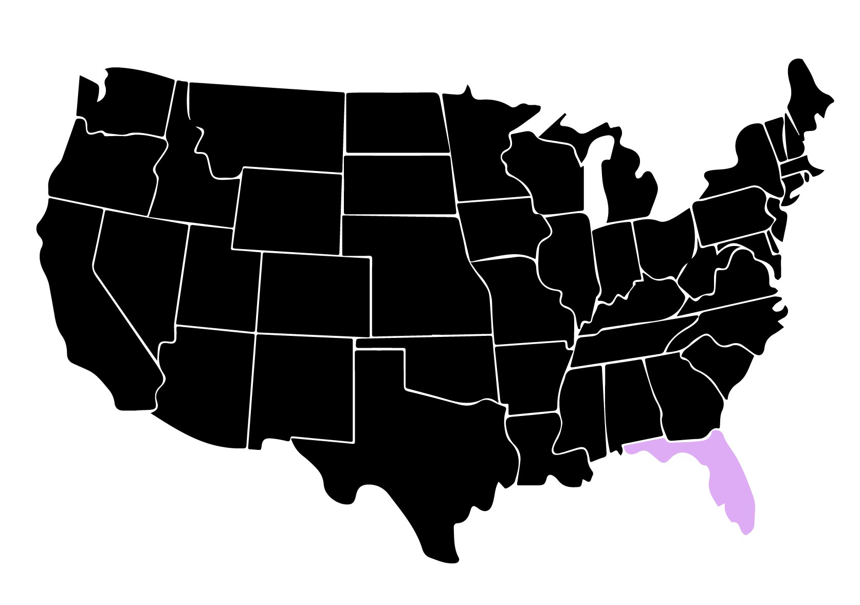 Map Showing Location of Kepler Window Tinters in Boca Raton, Florida with Purple Area on the State