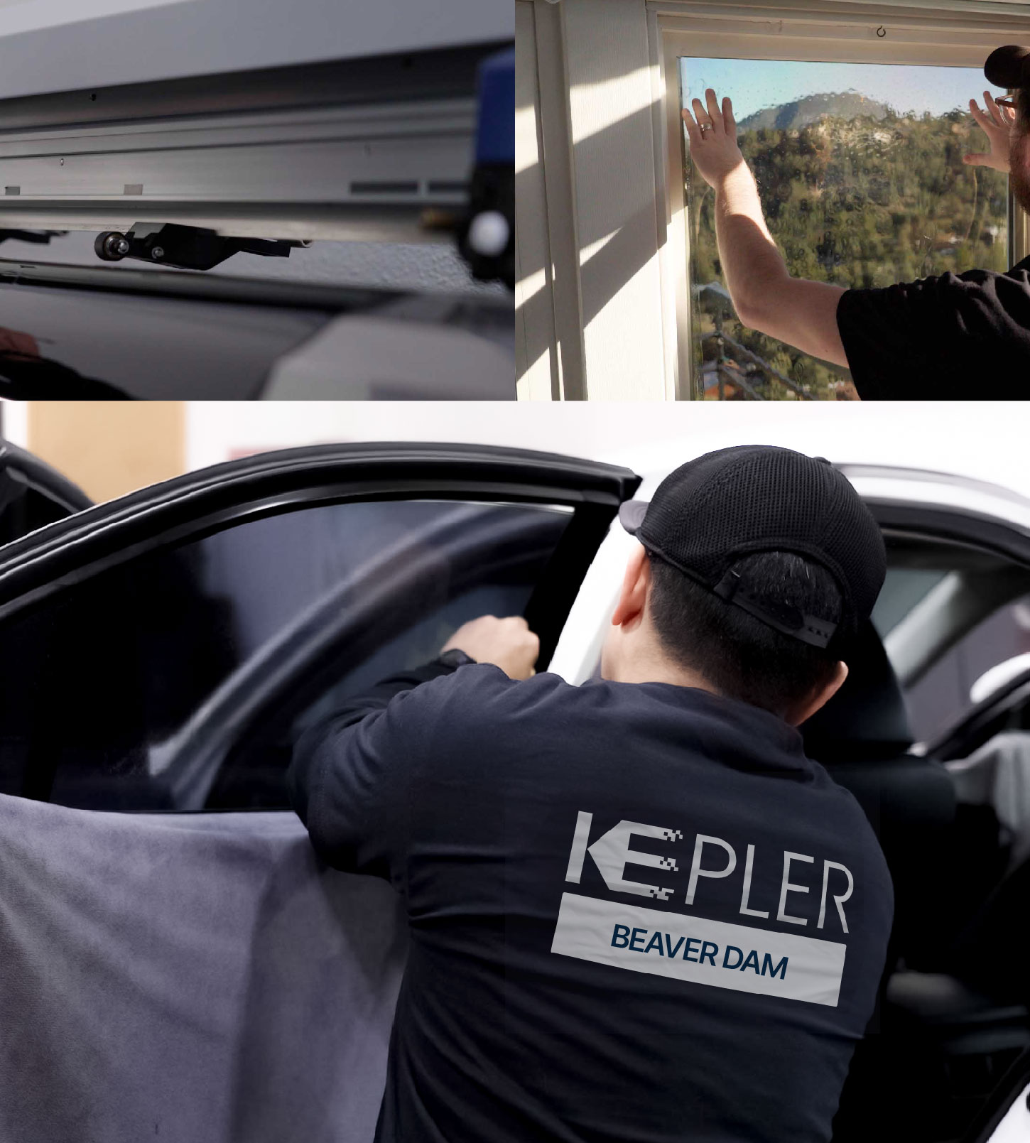 Automotive Window Tinting Expert Applying Film in Beaver Dam, Wisconsin