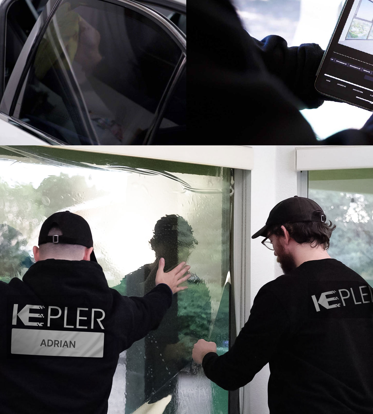 Kepler Technician Fitting Advanced Window Tint to Home in Adrian