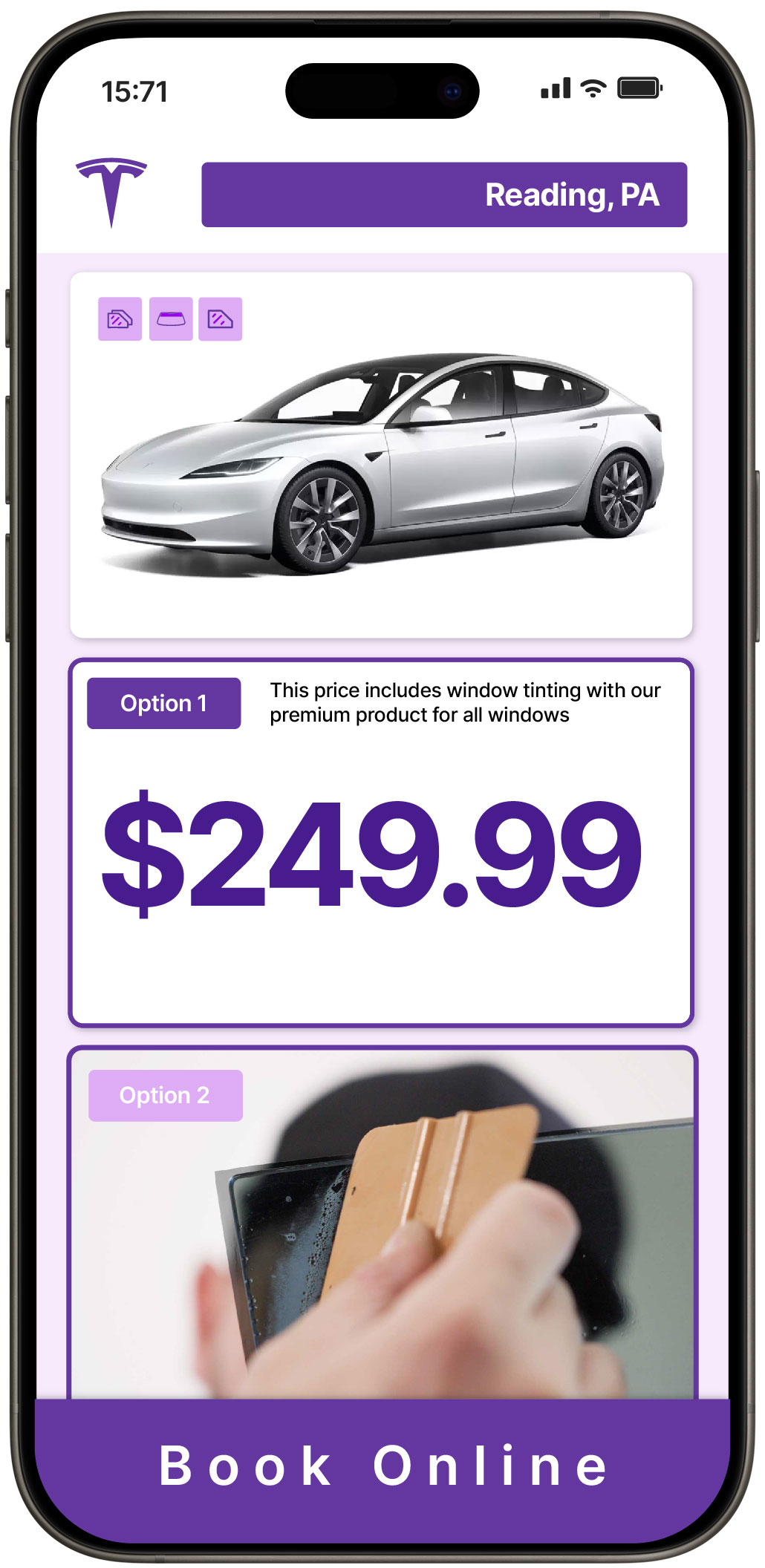 View Affordable Tesla Window Tinting Prices in Reading, Pennsylvania