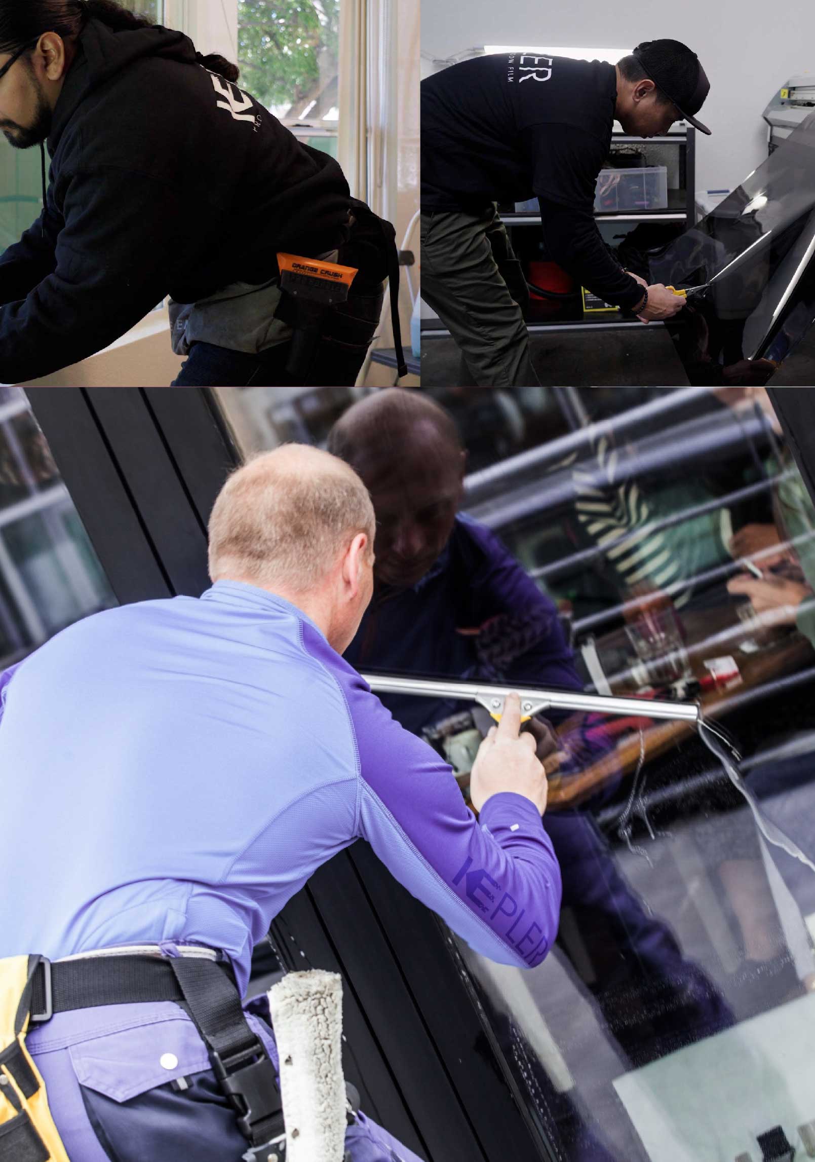 Kepler Skilled Applying Anti-Graffiti Window Film to a Lemon Grove Shop Front