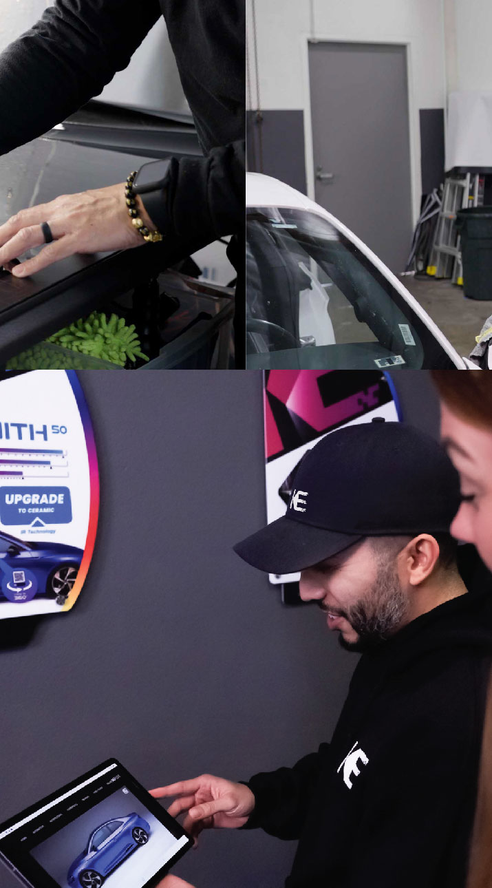 Kepler Dealer Showing Car Window Film Options to Customer in Silver Spring, Maryland
