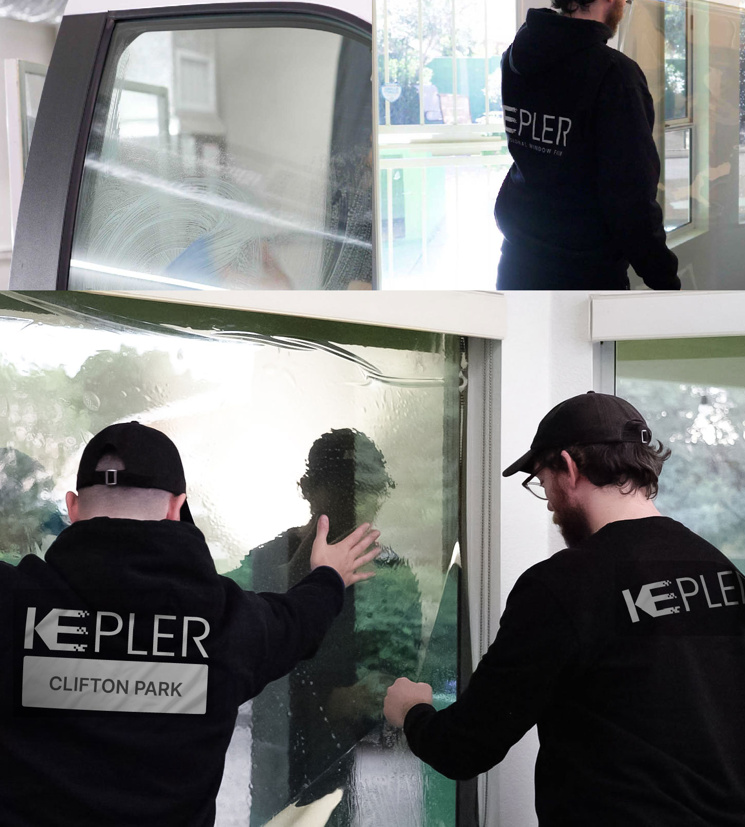 Expert Technician Fitting Ceramic Window Tint to Home in Clifton Park