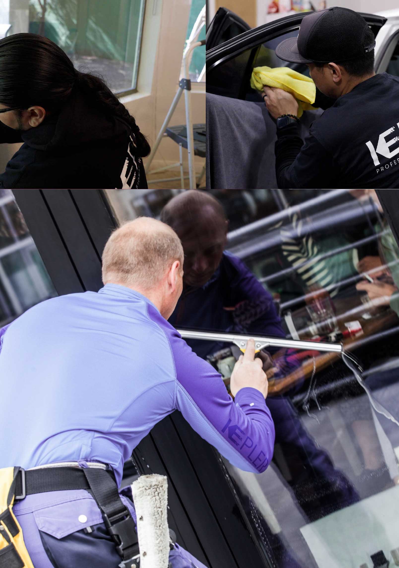 Kepler Expert Applying Anti-Graffiti Window Film to a Elliottsburg Shop Front