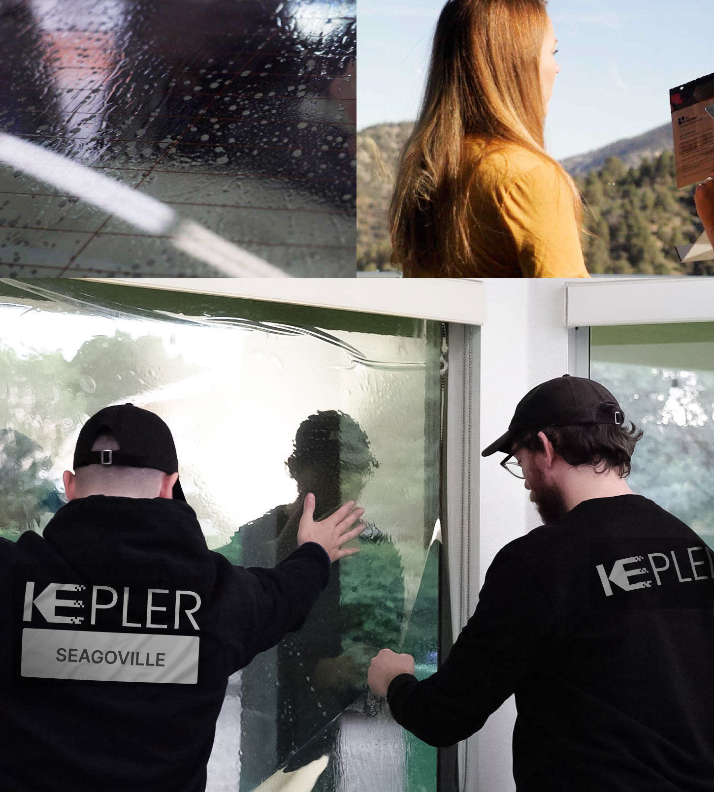 Expert Technician Installing Ceramic Window Tint to Home in Seagoville