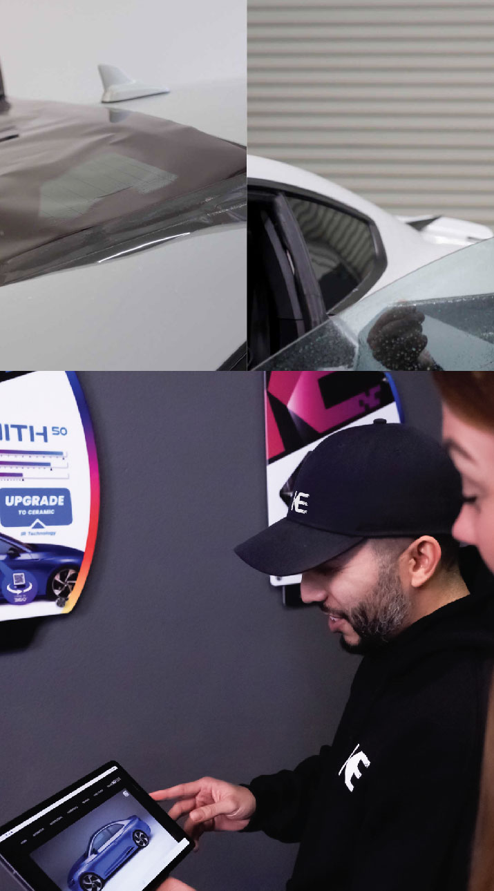 Kepler Dealer Showing Car Window Film Options to Customer in San Juan, Texas