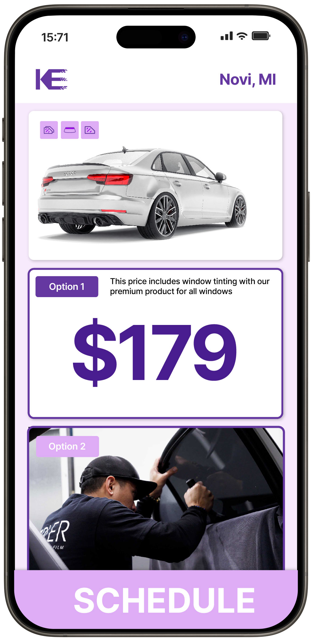 View Competitive Car Window Tinting Rates in Novi, Michigan
