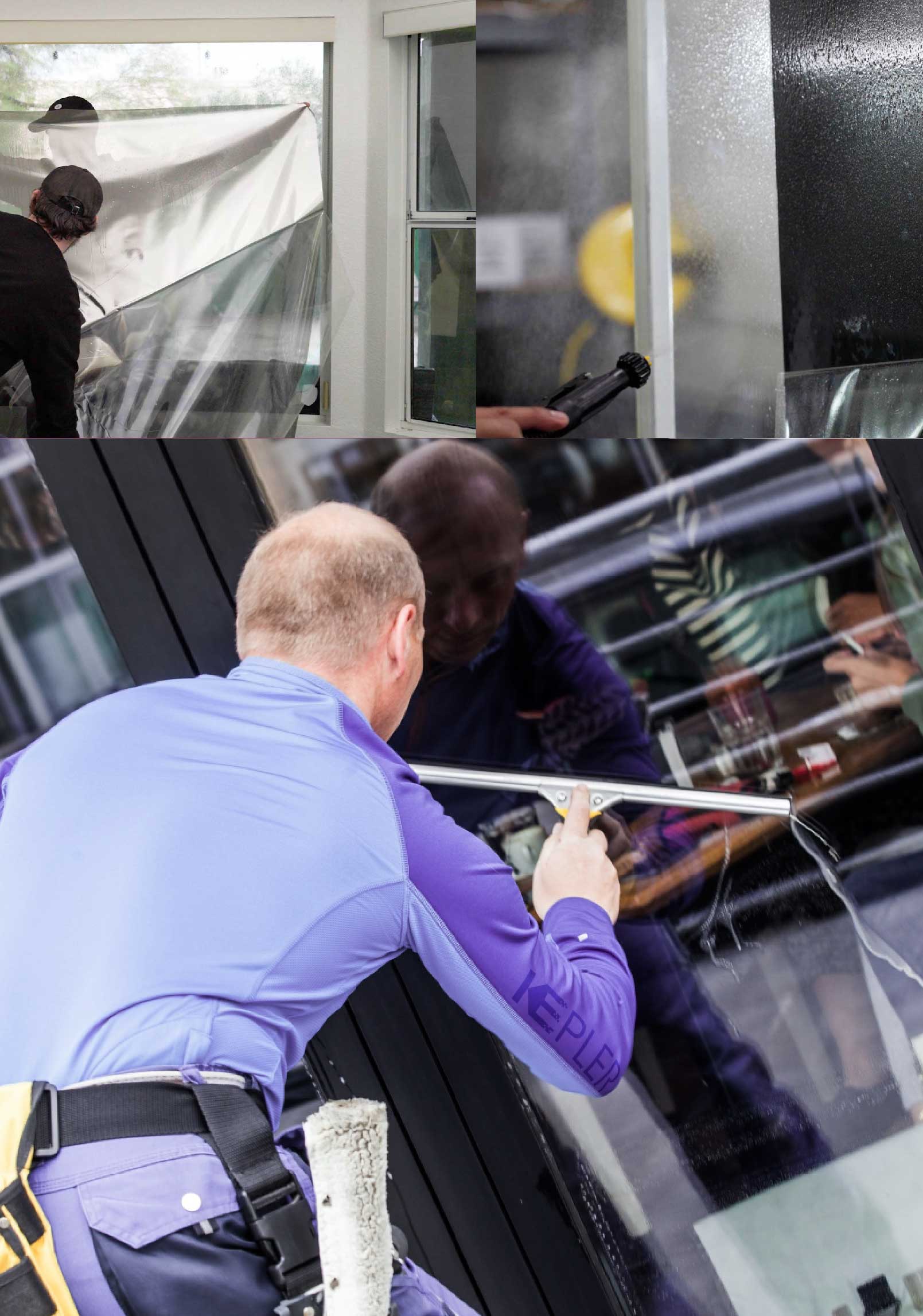 Kepler Expert Applying Anti-Graffiti Window Film to a Quincy Shop Front