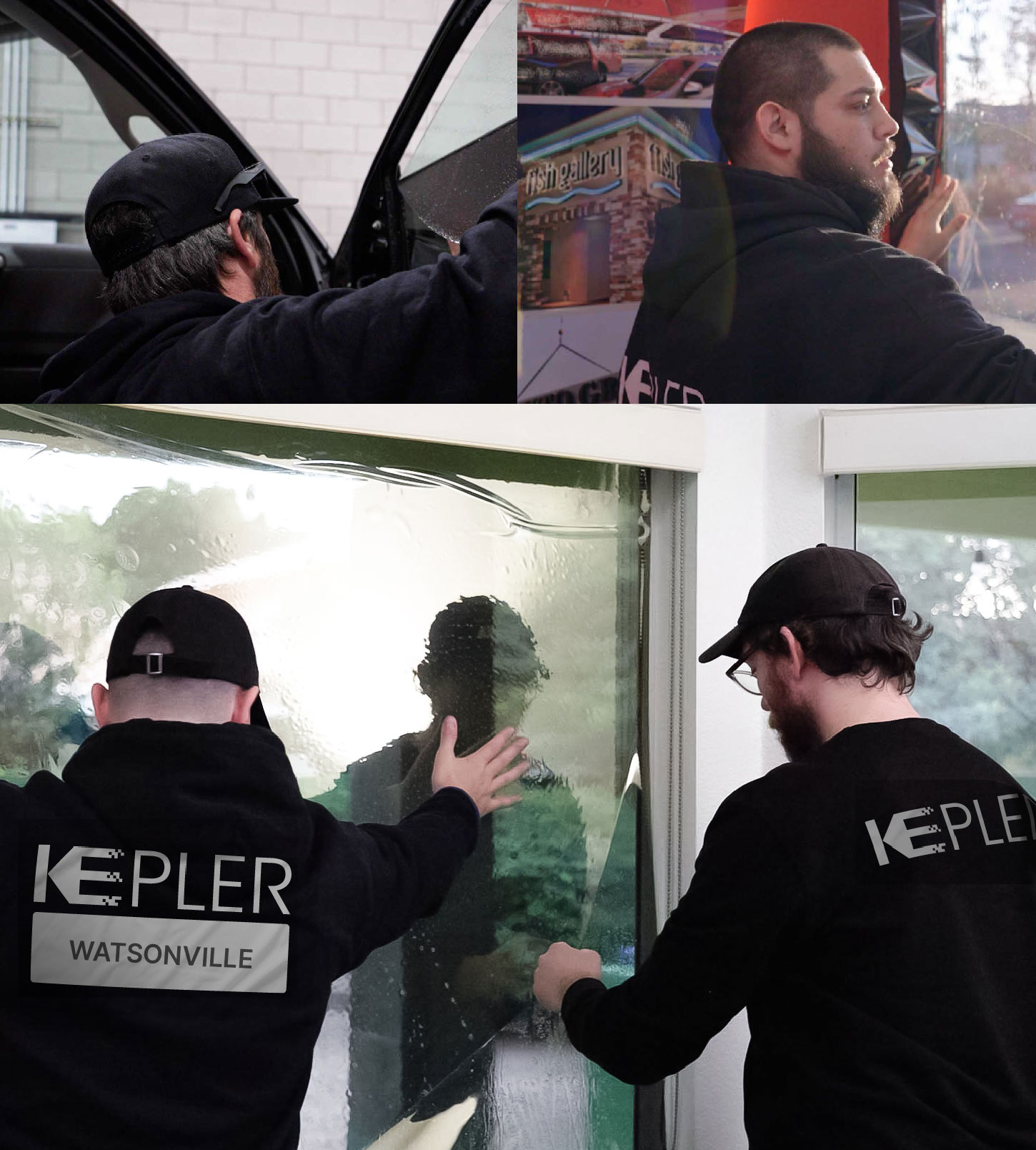 Kepler Technician Installing Advanced Window Tint to Home in Watsonville