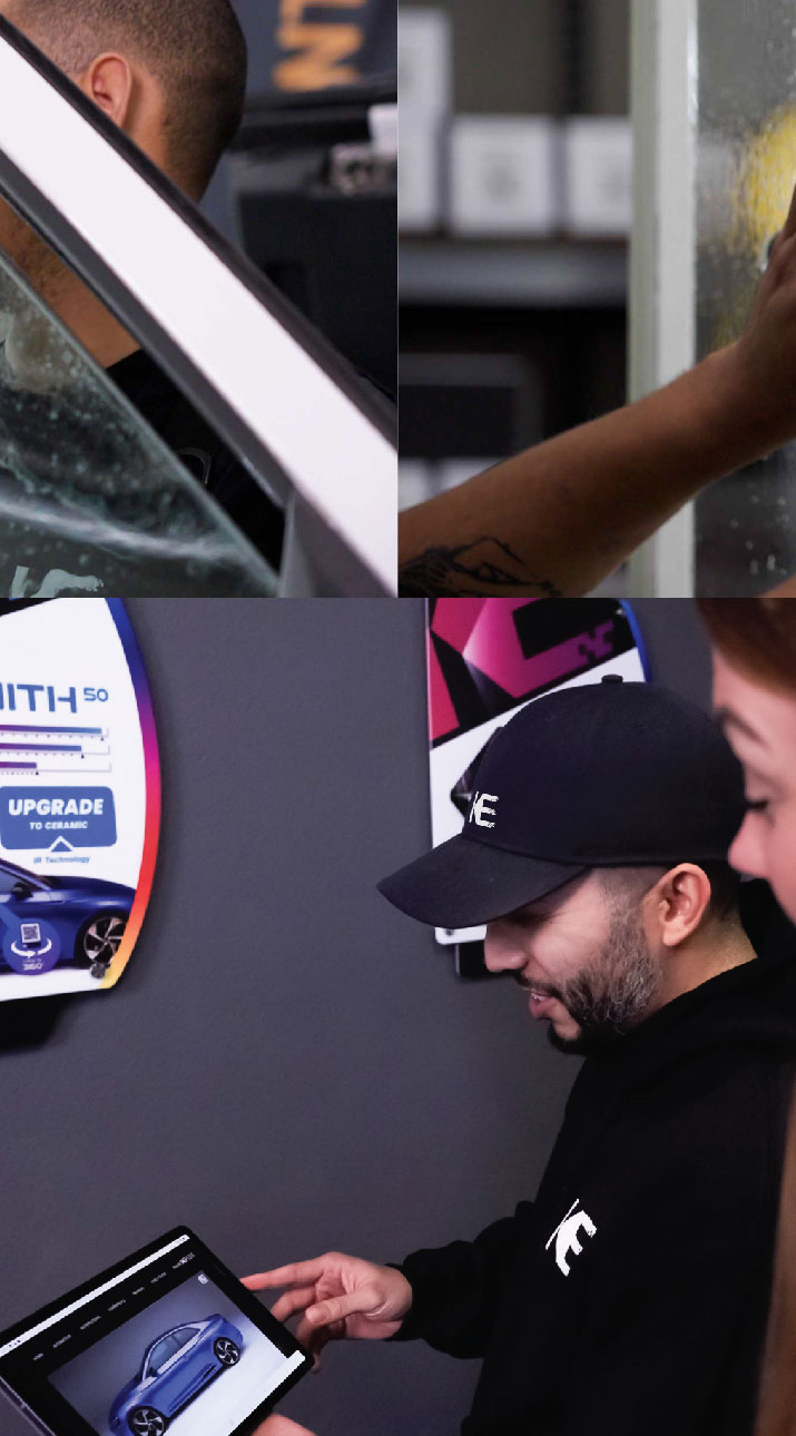 Kepler Dealer Showing Car Window Film Options to Customer in Newton, Kansas