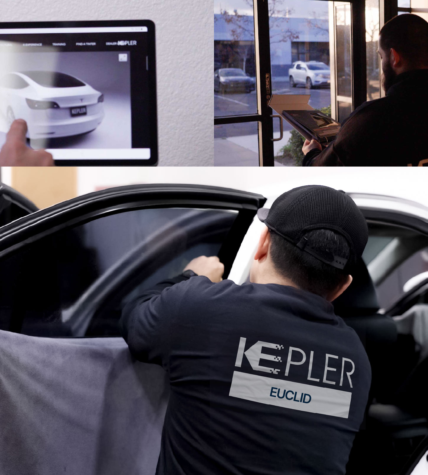 Automotive Window Tinting Expert Applying Film in Euclid, Ohio