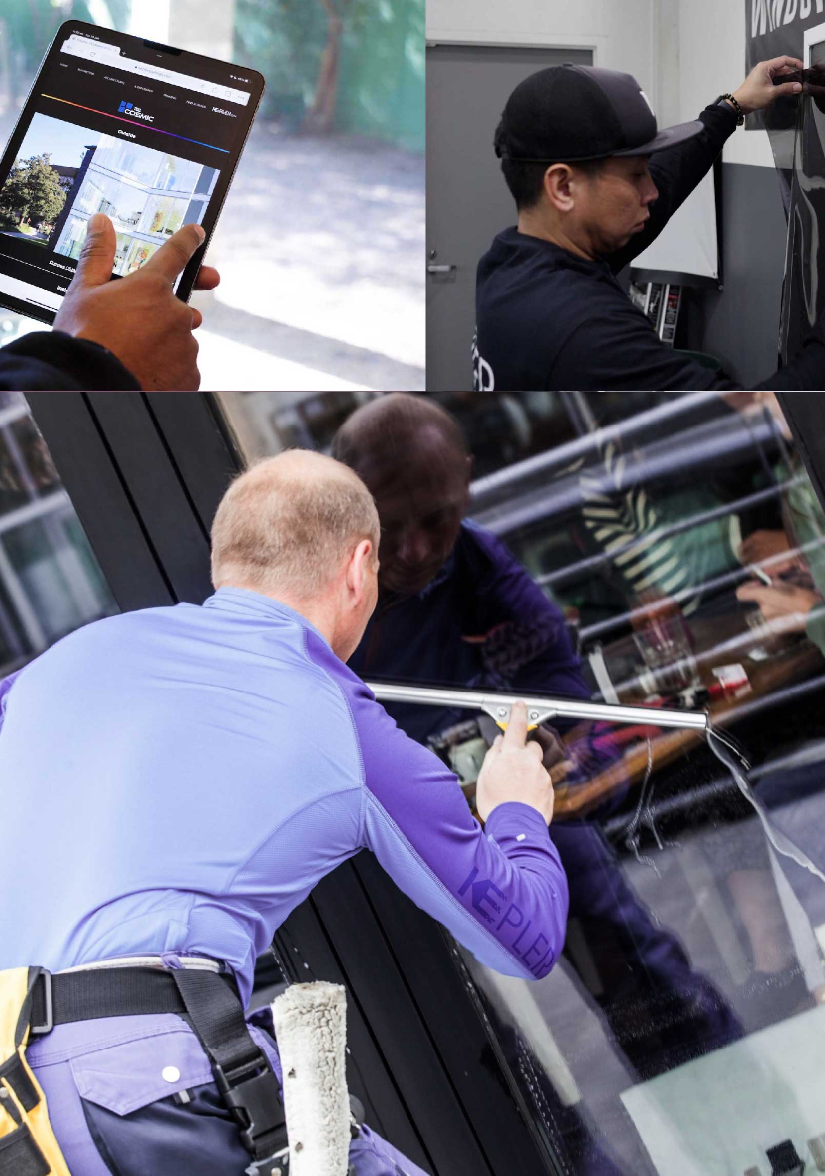 Kepler Skilled Applying Anti-Graffiti Window Film to a Tallahassee Shop Front
