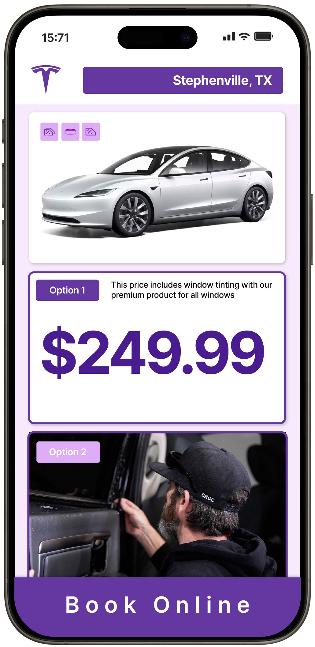 View Affordable Tesla Window Tinting Rates in Stephenville, Texas