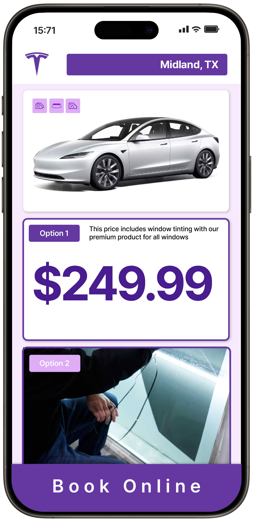 View Affordable Tesla Window Tinting Rates in Midland, Texas