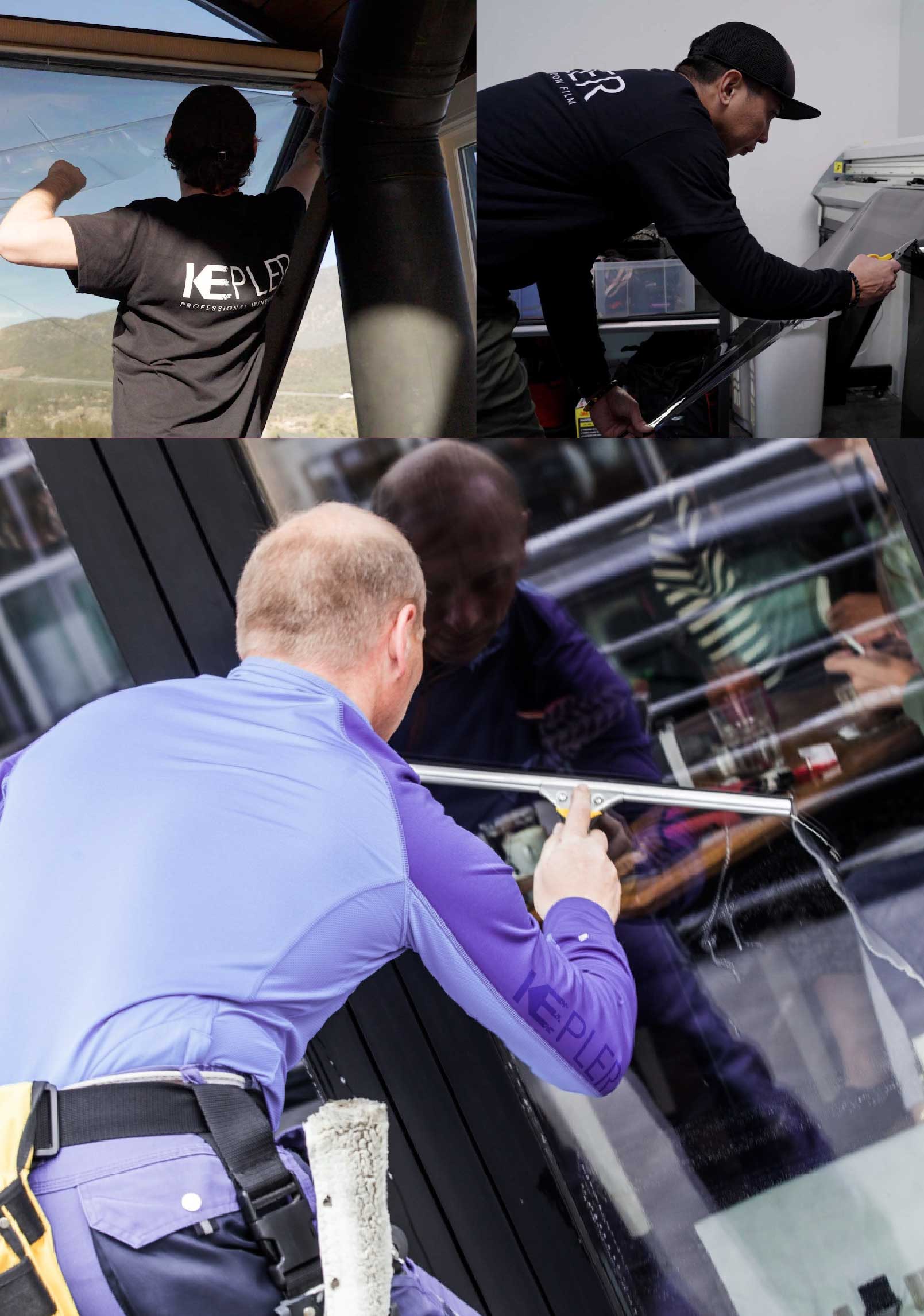 Kepler Professional Applying Anti-Graffiti Window Film to a Columbus Shop Front