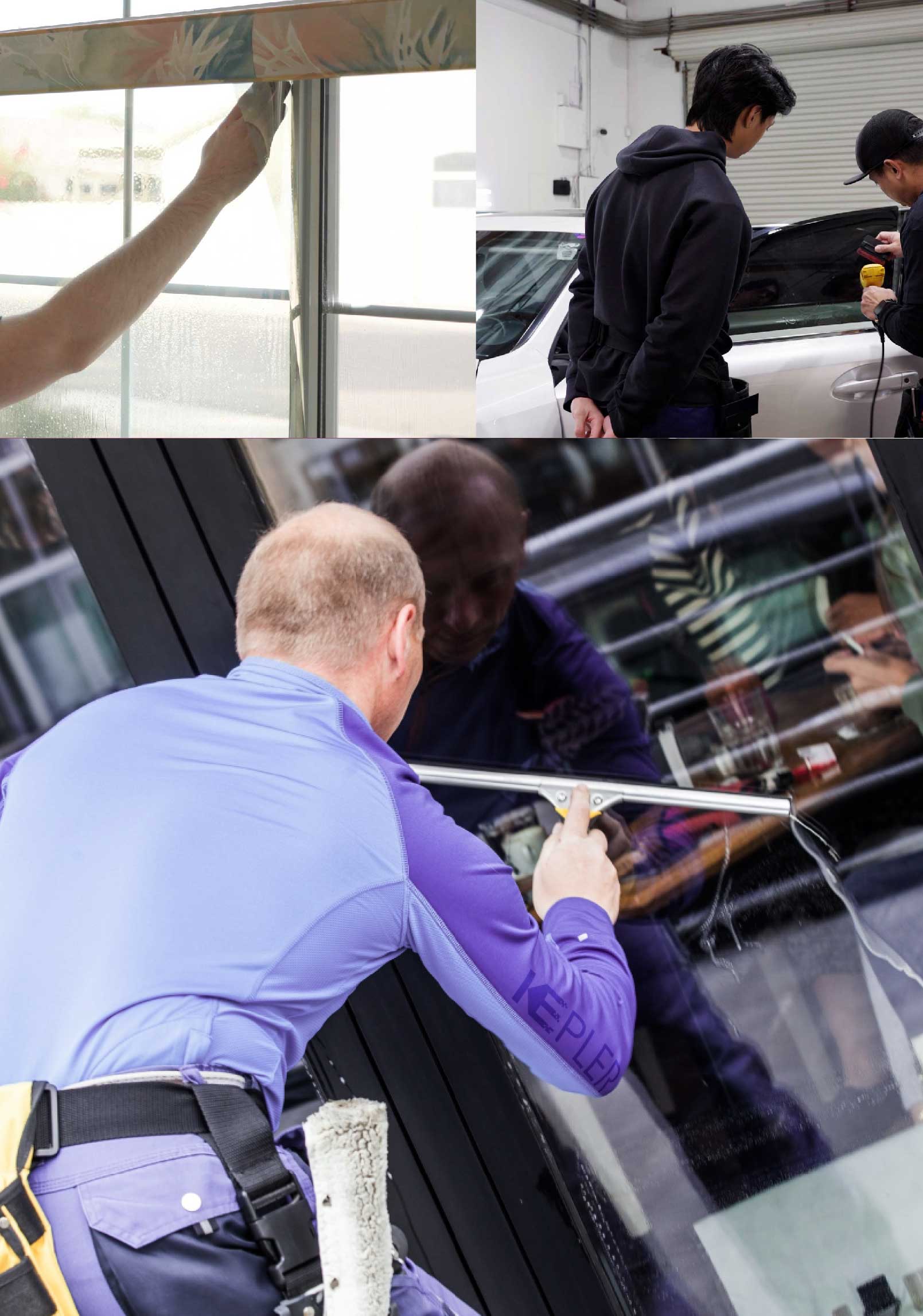 Kepler Skilled Applying Anti-Graffiti Window Film to a Mountlake Terrace Shop Front