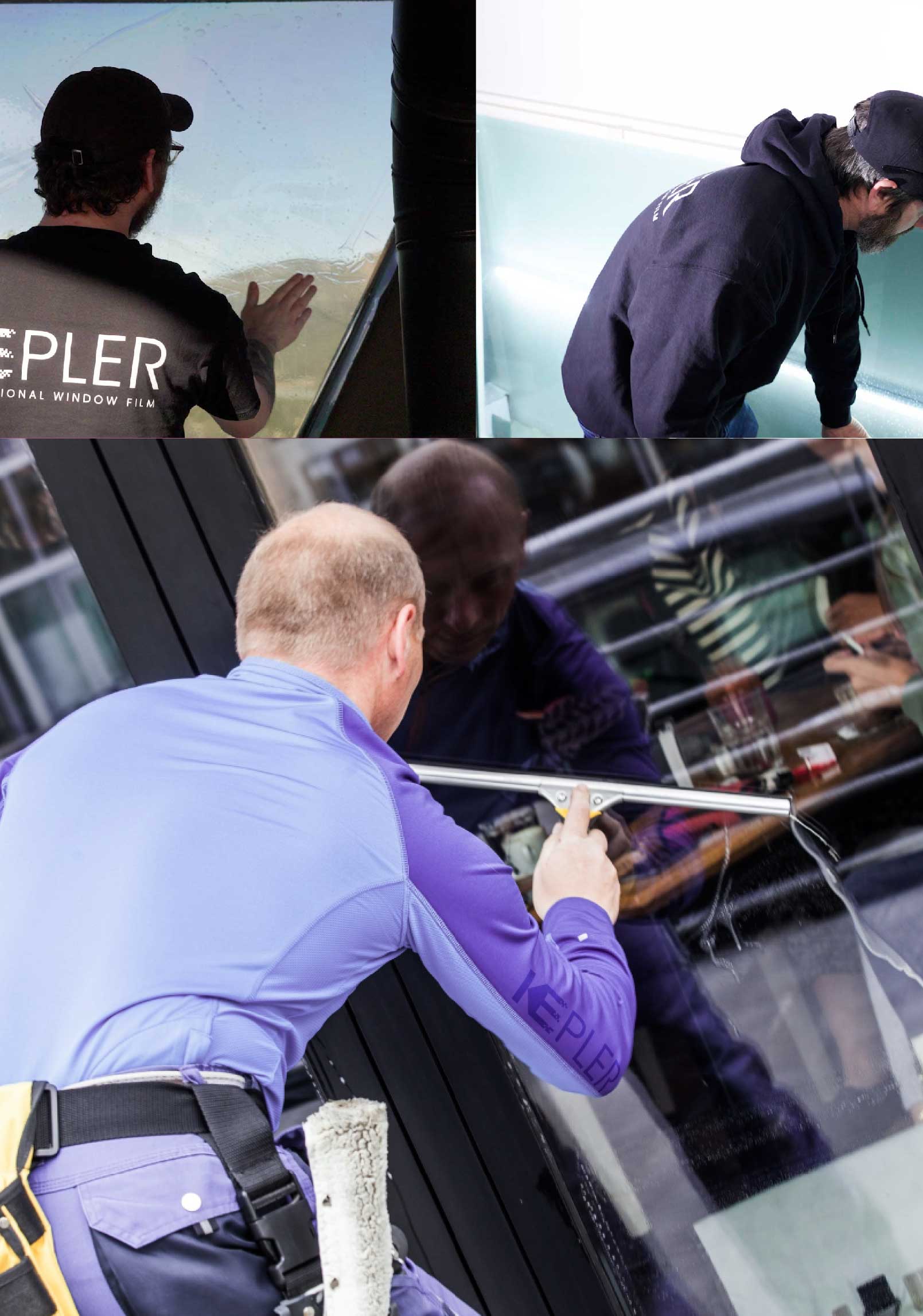 Kepler Skilled Applying Anti-Graffiti Window Film to a Reynoldsburg Shop Front