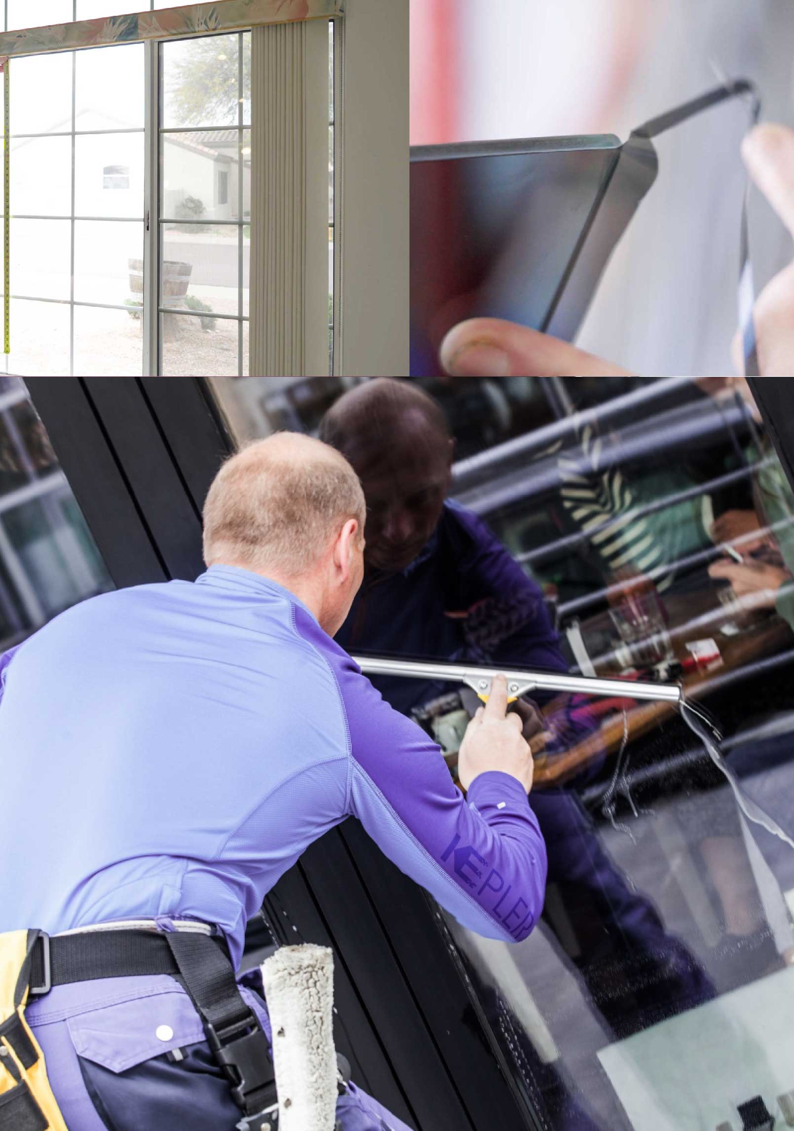 Kepler Skilled Applying Anti-Graffiti Window Film to a Laconia Shop Front