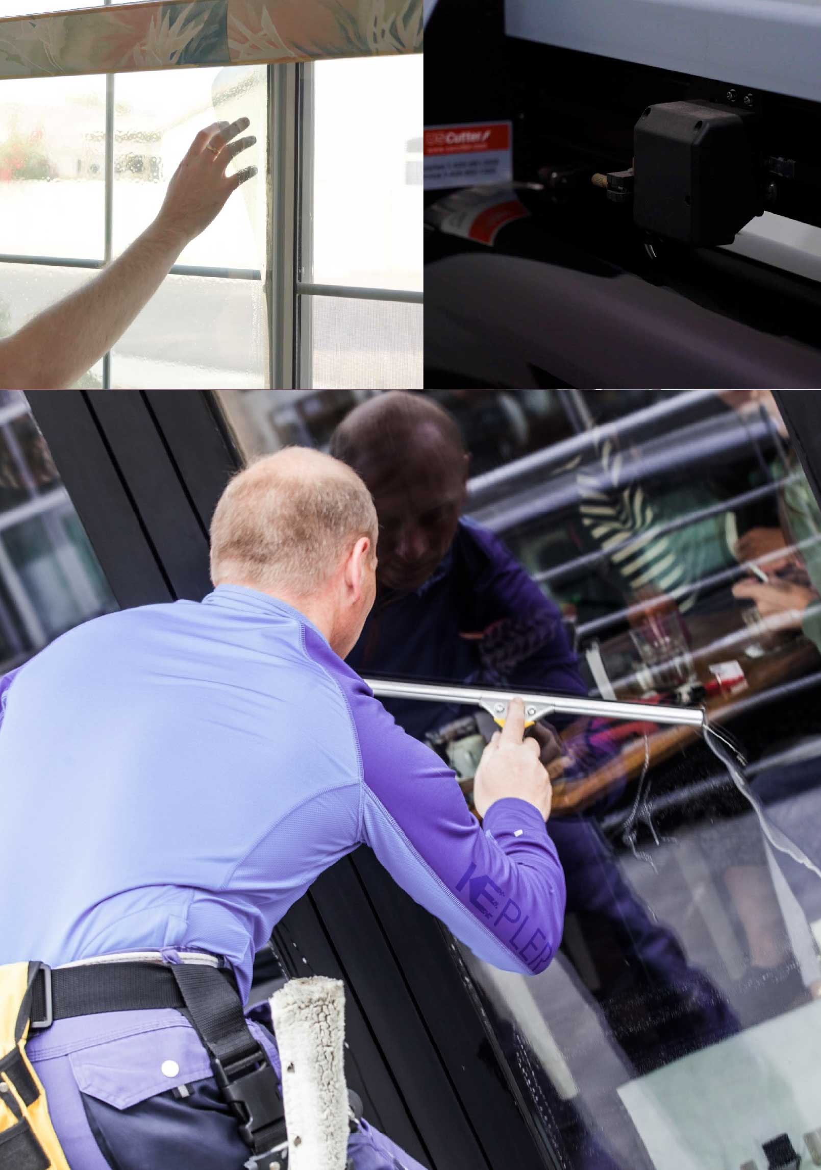 Kepler Skilled Applying Anti-Graffiti Window Film to a Huntington Park Shop Front