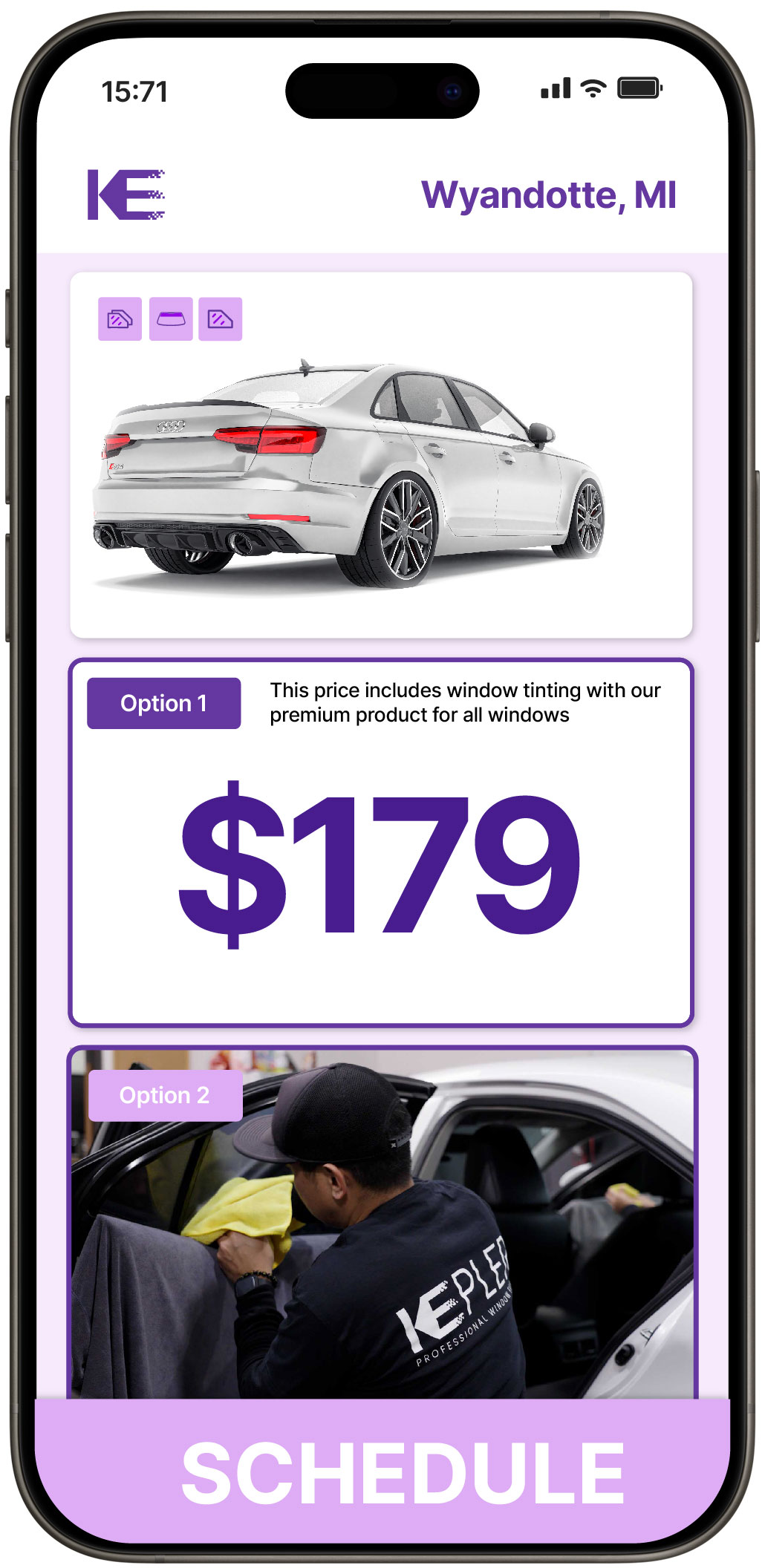 View Competitive Car Window Tinting Rates in Wyandotte, Michigan