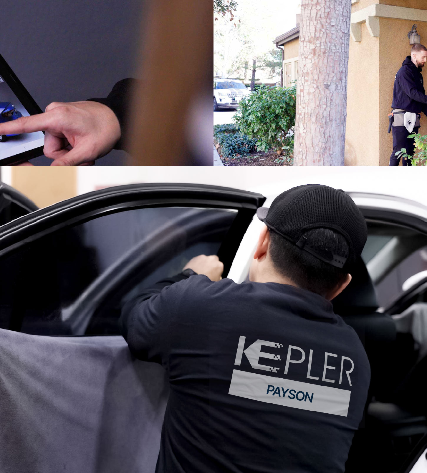 Automotive Window Tinting Expert Applying Film in Payson, Arizona