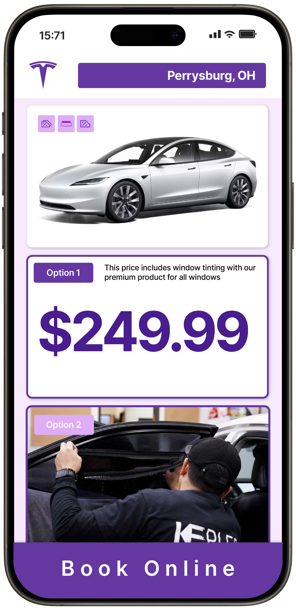 View Affordable Tesla Window Tinting Prices in Perrysburg, Ohio