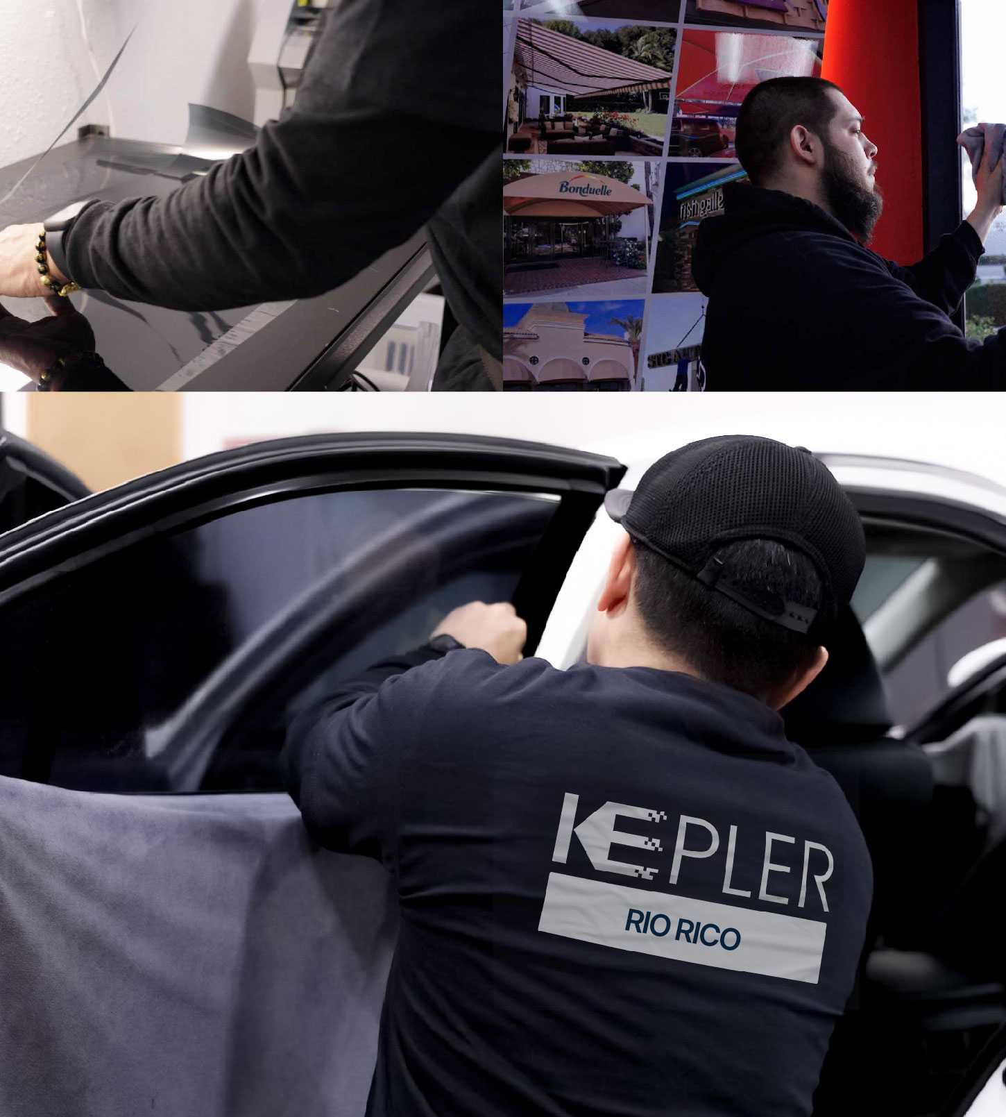 Automotive Window Tinting Expert Applying Film in Rio Rico, Arizona