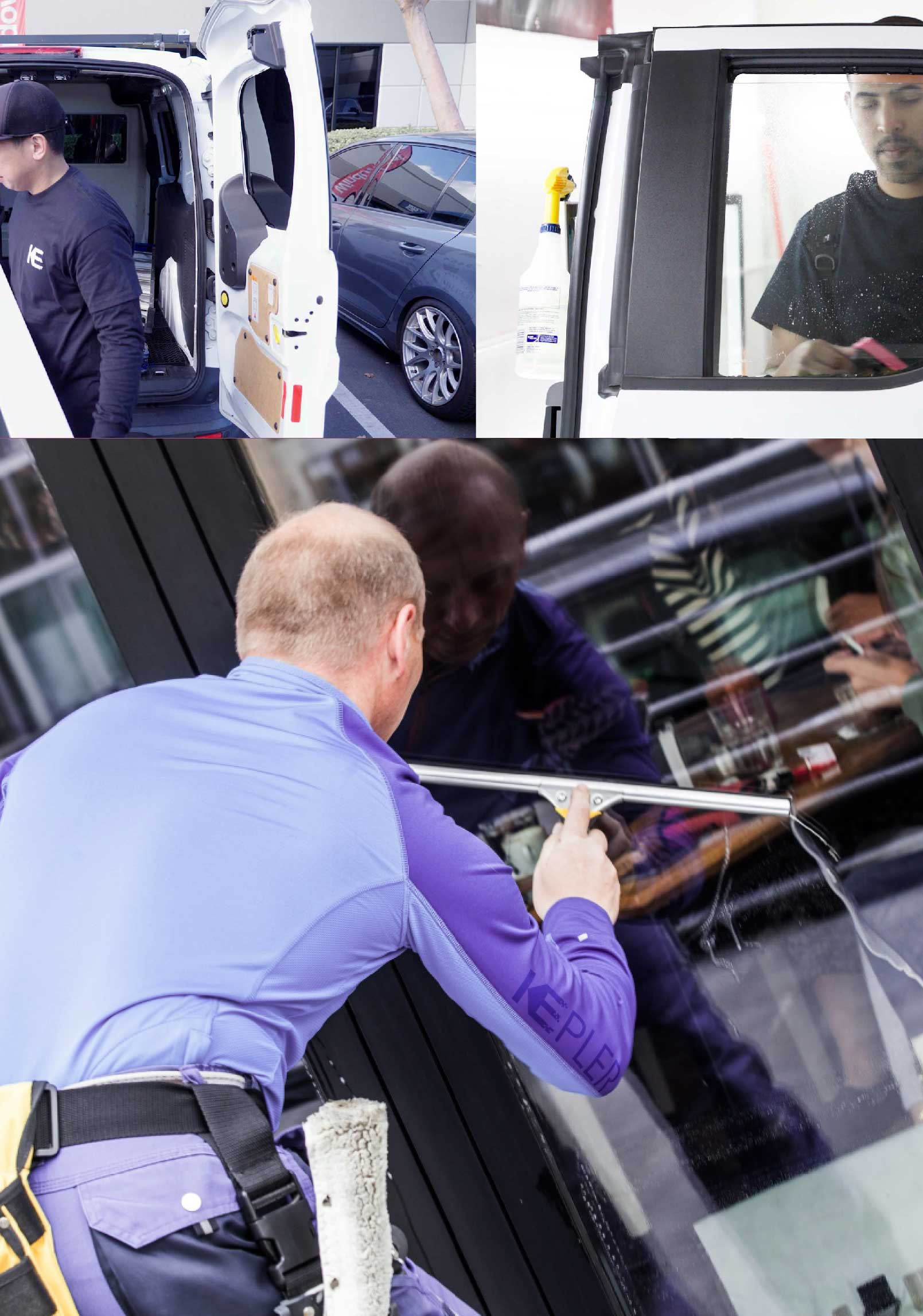 Kepler Professional Applying Anti-Graffiti Window Film to a Lakewood Shop Front