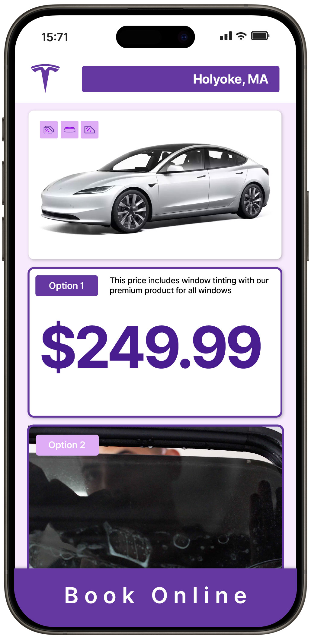 View Competitive Tesla Window Tinting Prices in Holyoke, Massachusetts