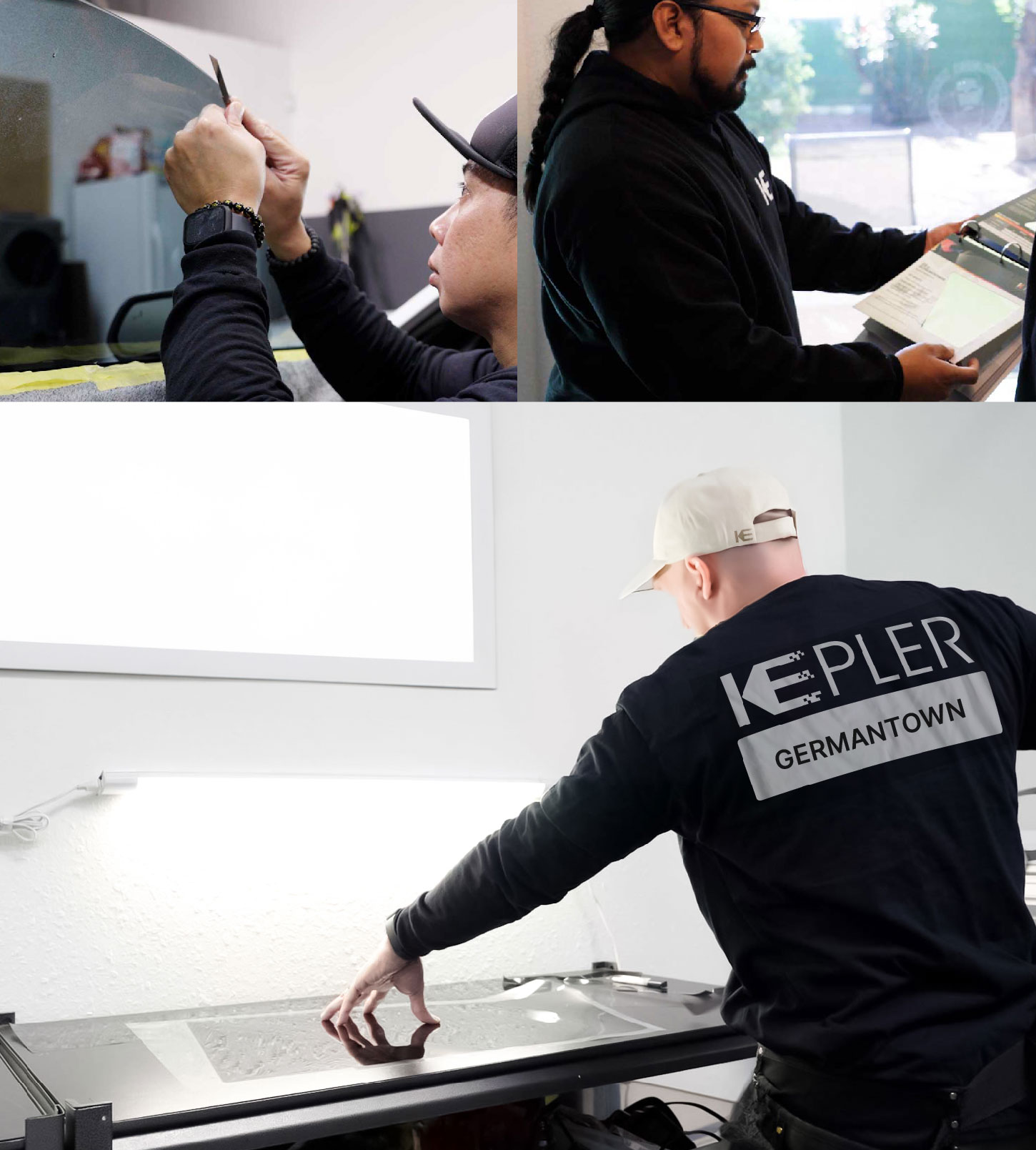 Window Tinting Specialist Cutting Film in Germantown, Maryland