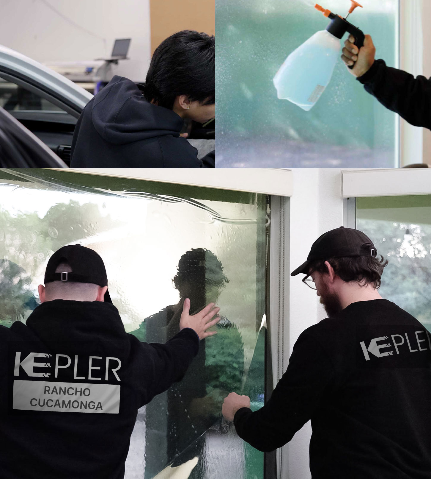 Kepler Technician Fitting Advanced Window Tint to Home in Rancho Cucamonga