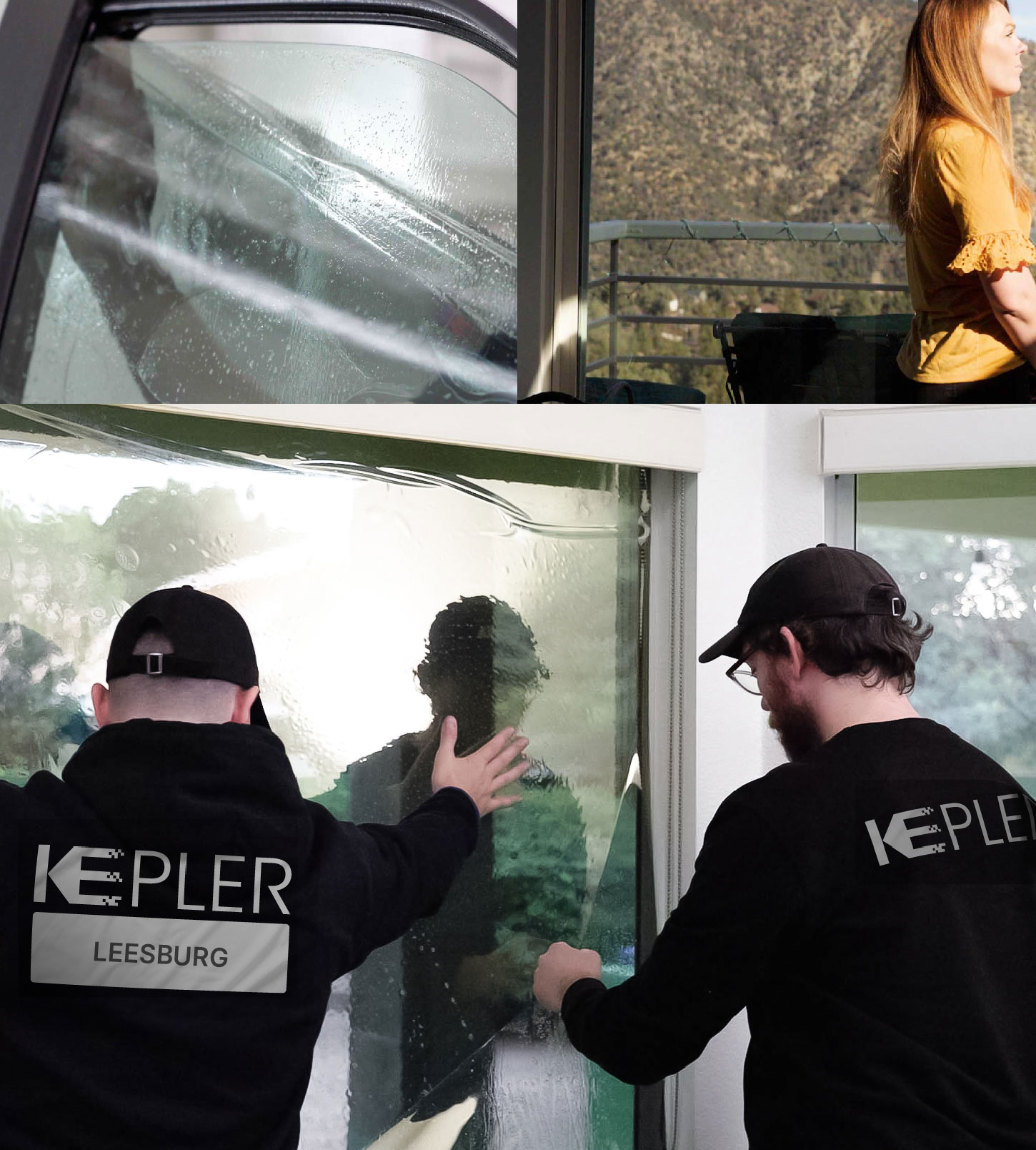 Expert Technician Fitting Ceramic Window Tint to Home in Leesburg
