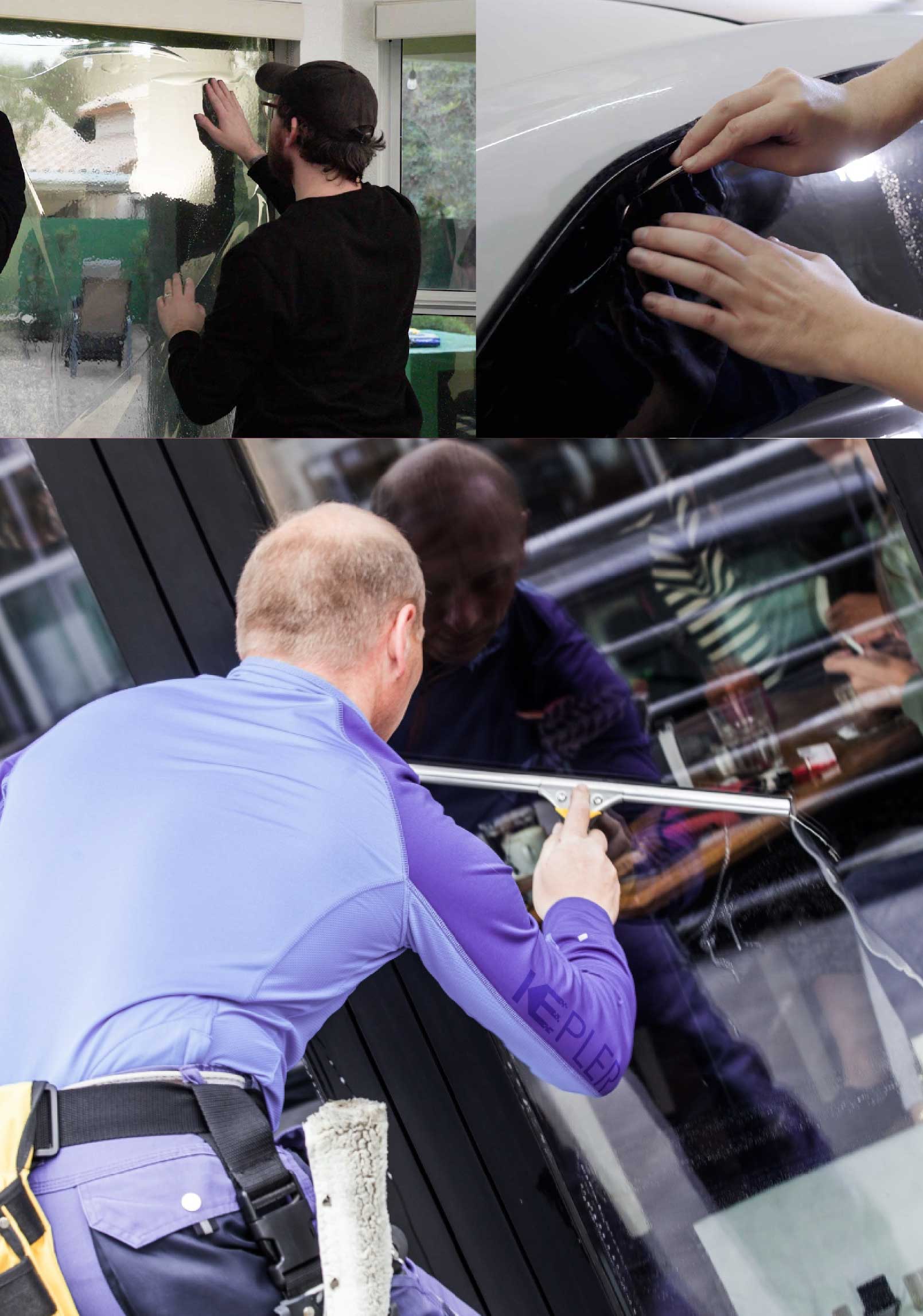 Kepler Professional Applying Anti-Graffiti Window Film to a Keizer Shop Front